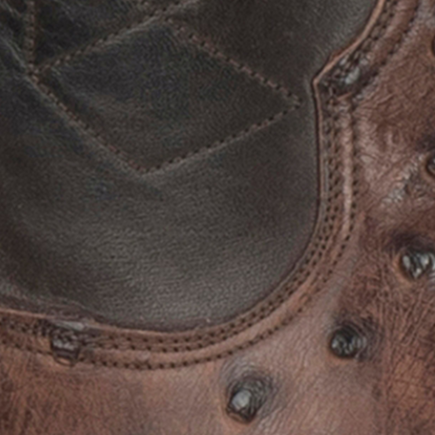 Black Jack Men's Burnished Brown Full Quill Ostrich Wide Square Toe Exotic Cowboy Boots - Image 1