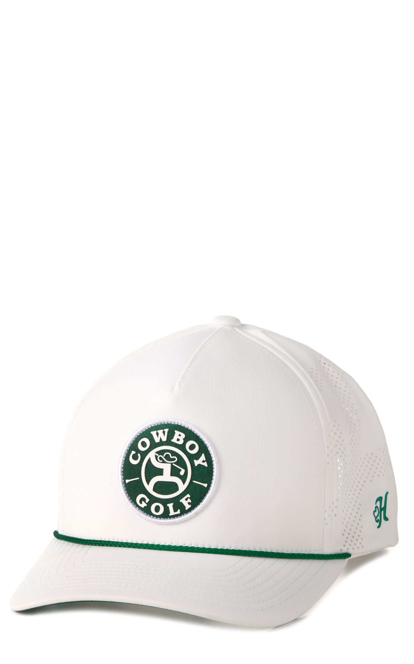 Hooey Men's White & Round Golf Course Cowboy Golf Logo Patch Cap - Image 1