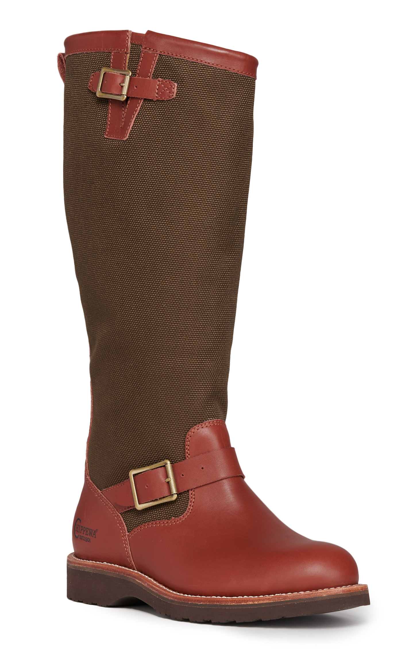 Chippewa Men's Descaro Oro Russet Brown & Espresso Round Toe Snake Boots - Image 1