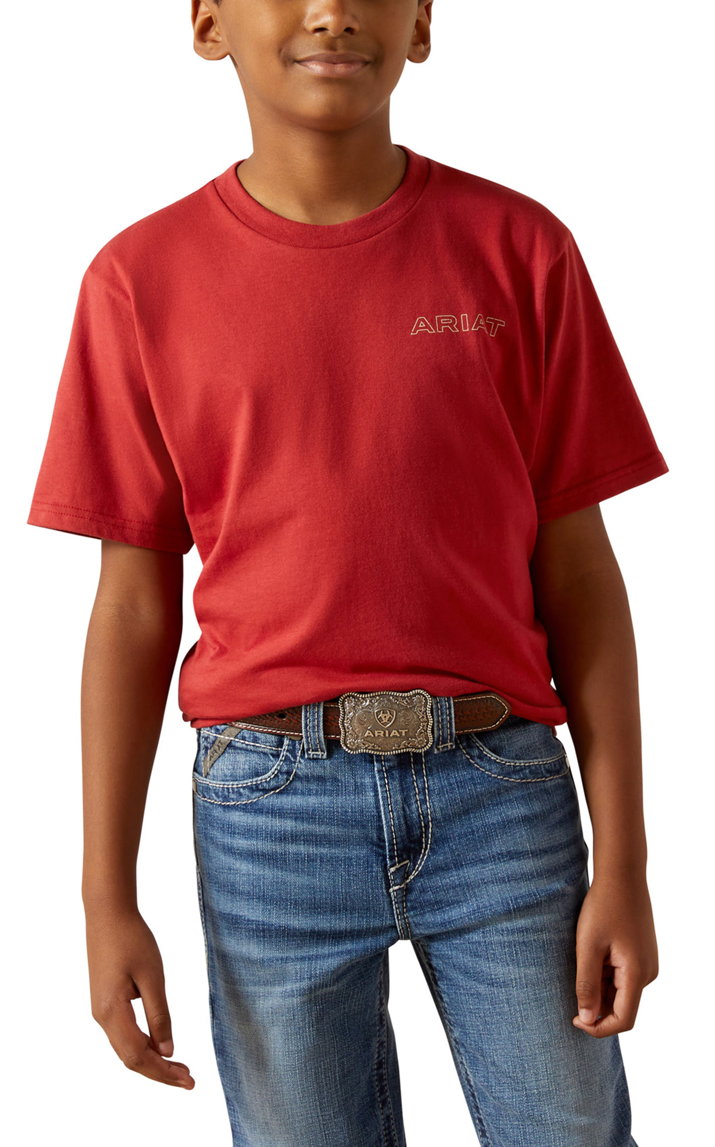 Ariat Boy's Patriot Buffalo Coin Red Graphic T-Shirt - Image 1
