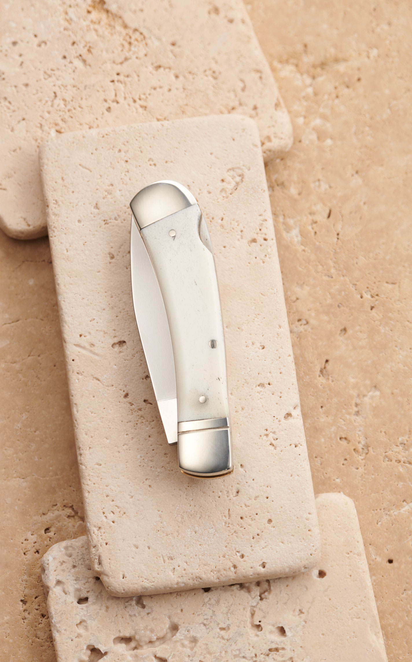 Tree Brand by Boker Traditional Series Smooth White Bone Handle Pocket Knife - Image 1