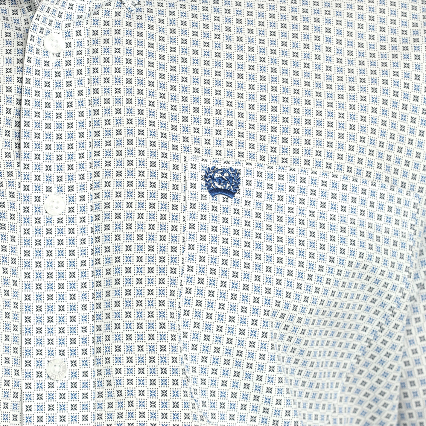 Cinch Men's Gray & White Geo Print Western Shirt - Image 1