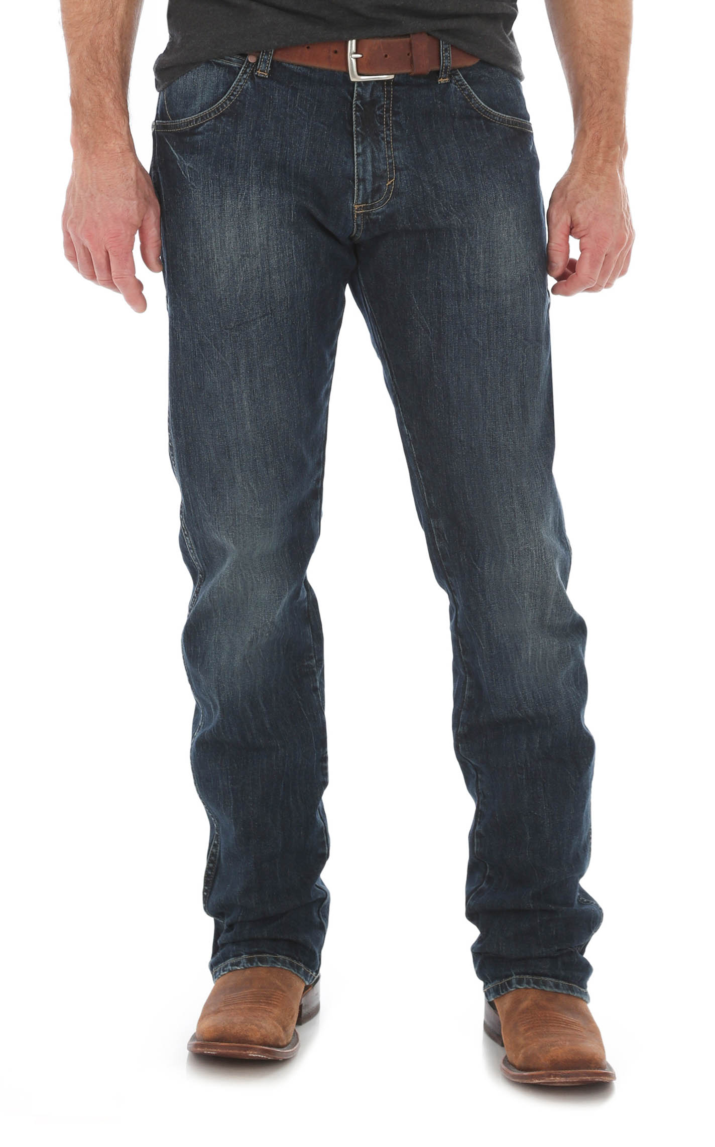 Wrangler Retro Men's Dark Wash Slim Fit Straight Leg Stretch Jean - Image 1