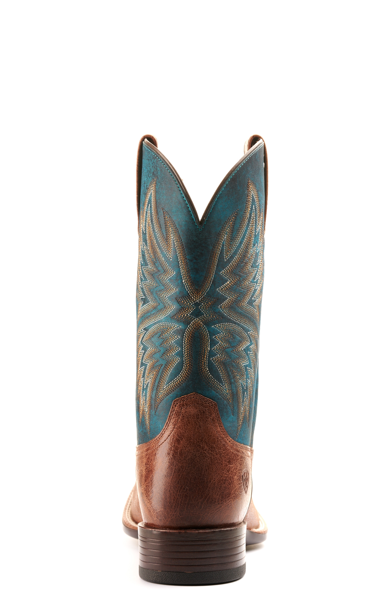 Ariat Men's Valor Ultra Dark Tan and Rocky Blue Wide Square Toe Cowboy Boot - Image 1