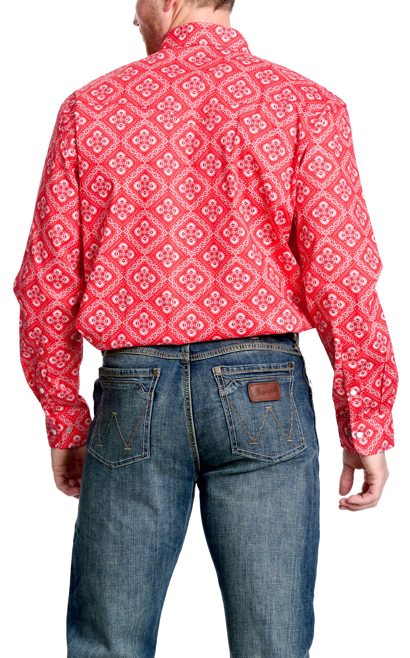 Rafter C Men's ProFlex45 Red Bright Bandana Western Shirt - Image 1