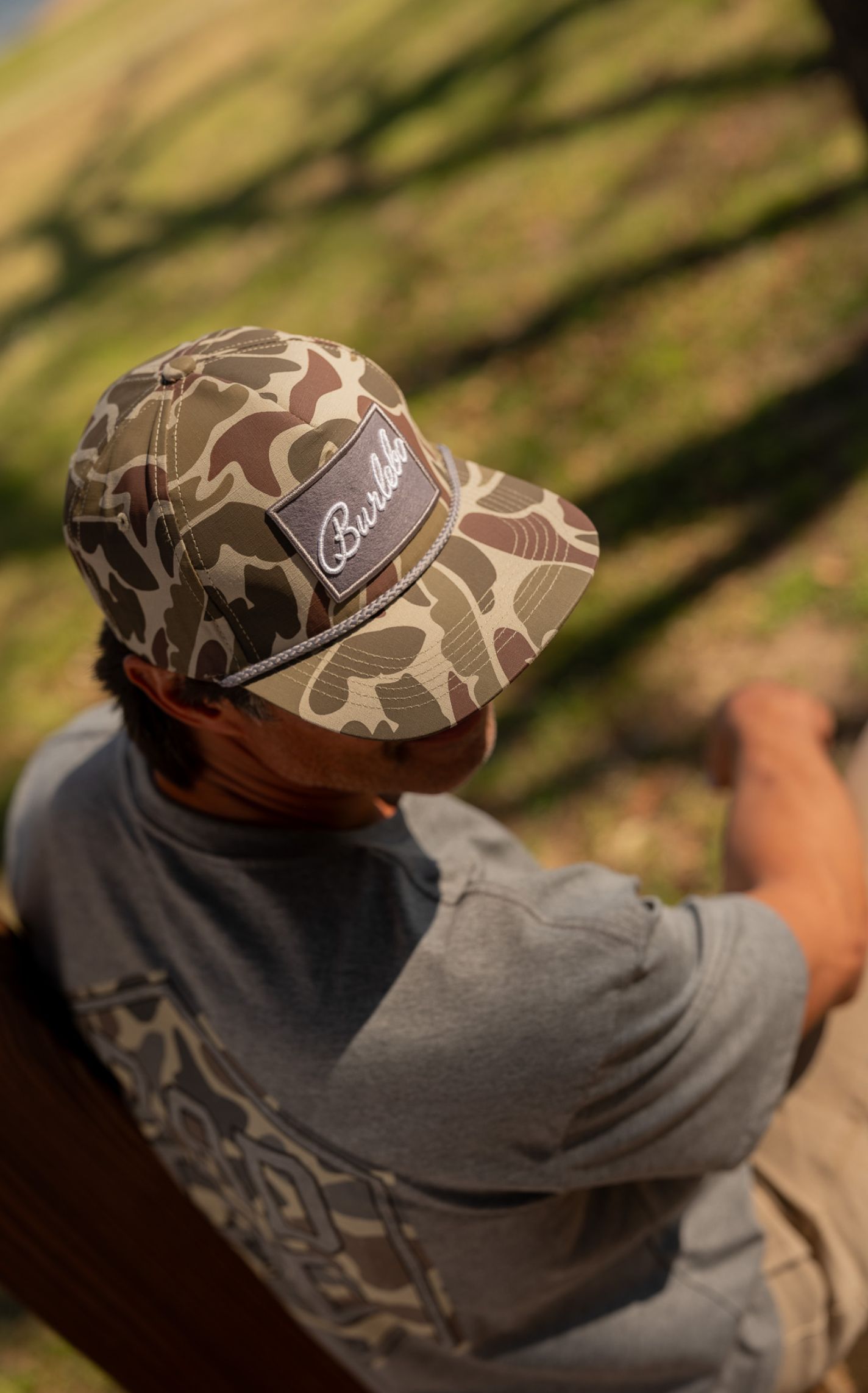 Burlebo Men's Camo with Gray Logo Patch Cap - Image 1