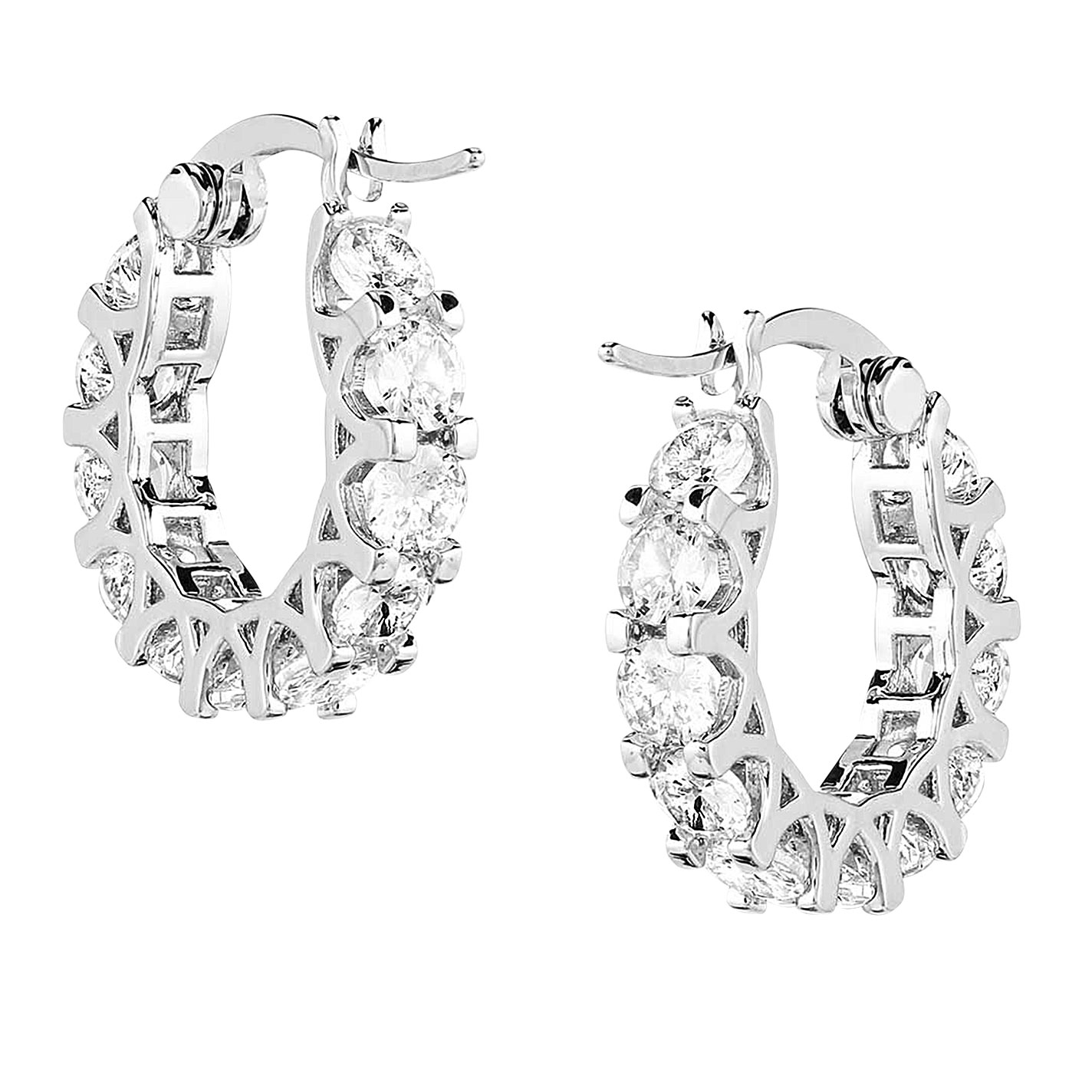 Montana Silversmiths Silver Dazzling Delight Cubic Zirconia Hoop Earrings - Image 1