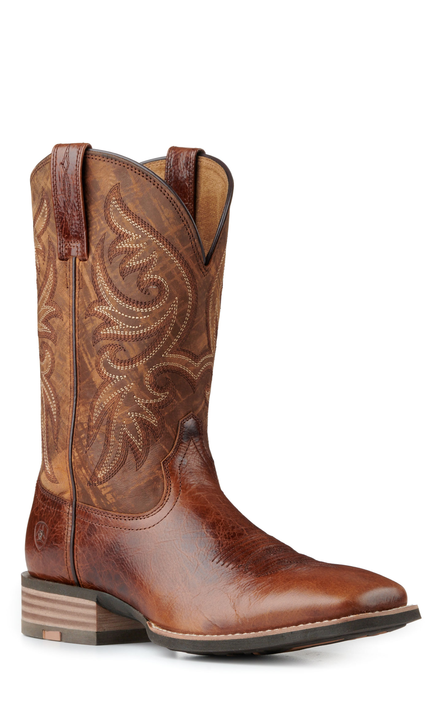 Ariat Men's Slingshot Rust & Rugged Tan SmartLite Wide Square Toe Cowboy Boots - Image 1