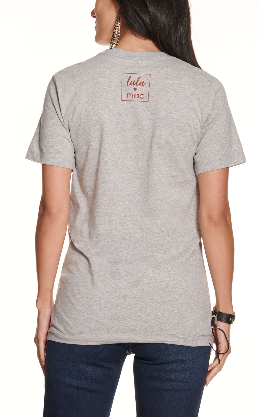 LuLu Mac Women's Gray with Rust Country Chick Graphic Front Short Sleeve T-Shirt - Image 1