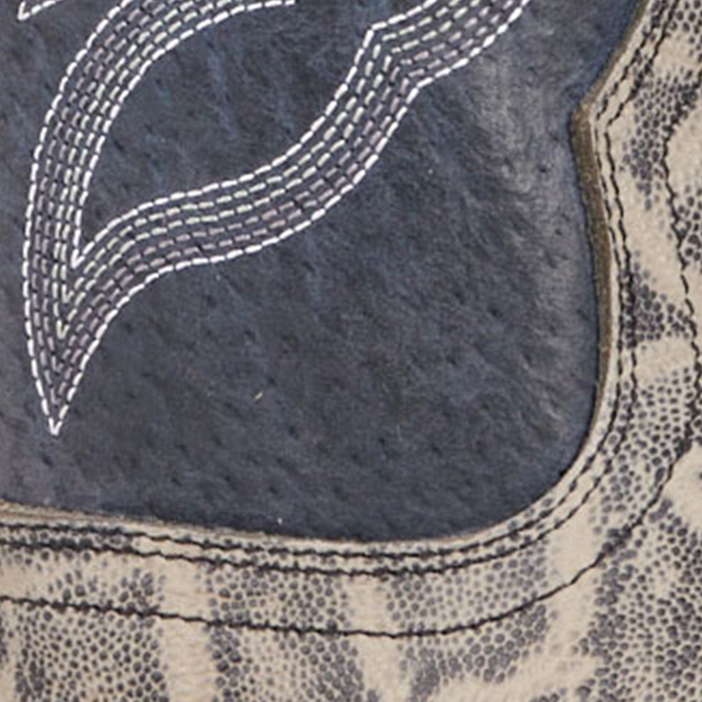 Cavender's Men's Intrepid Gray Elephant Print and Dark Blue Suede Wide Square Toe Cowboy Boots - Image 1