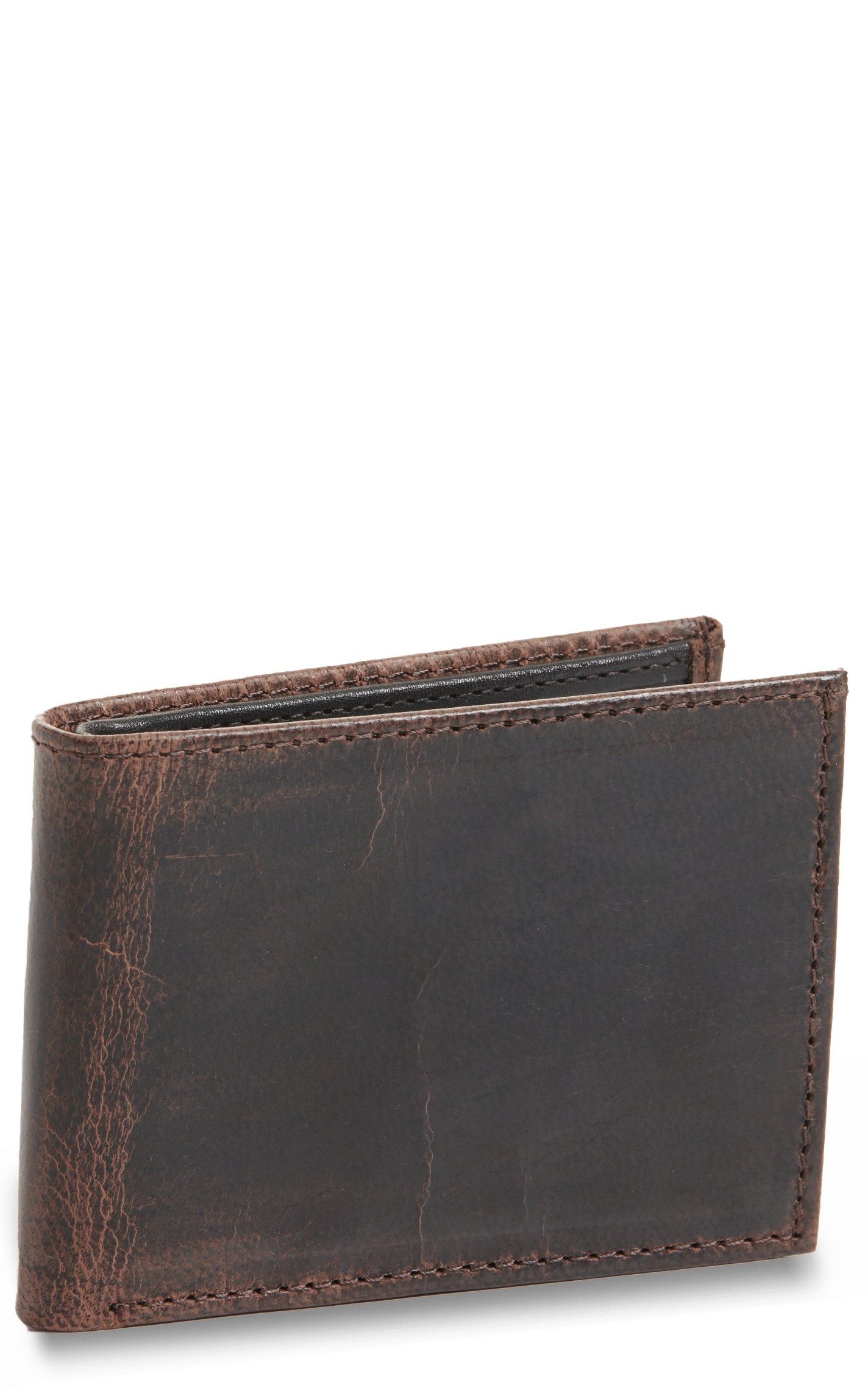 JRC & Sons Men's Chocolate Brown Mad Dog Goat Leather Bifold Wallet - Image 1