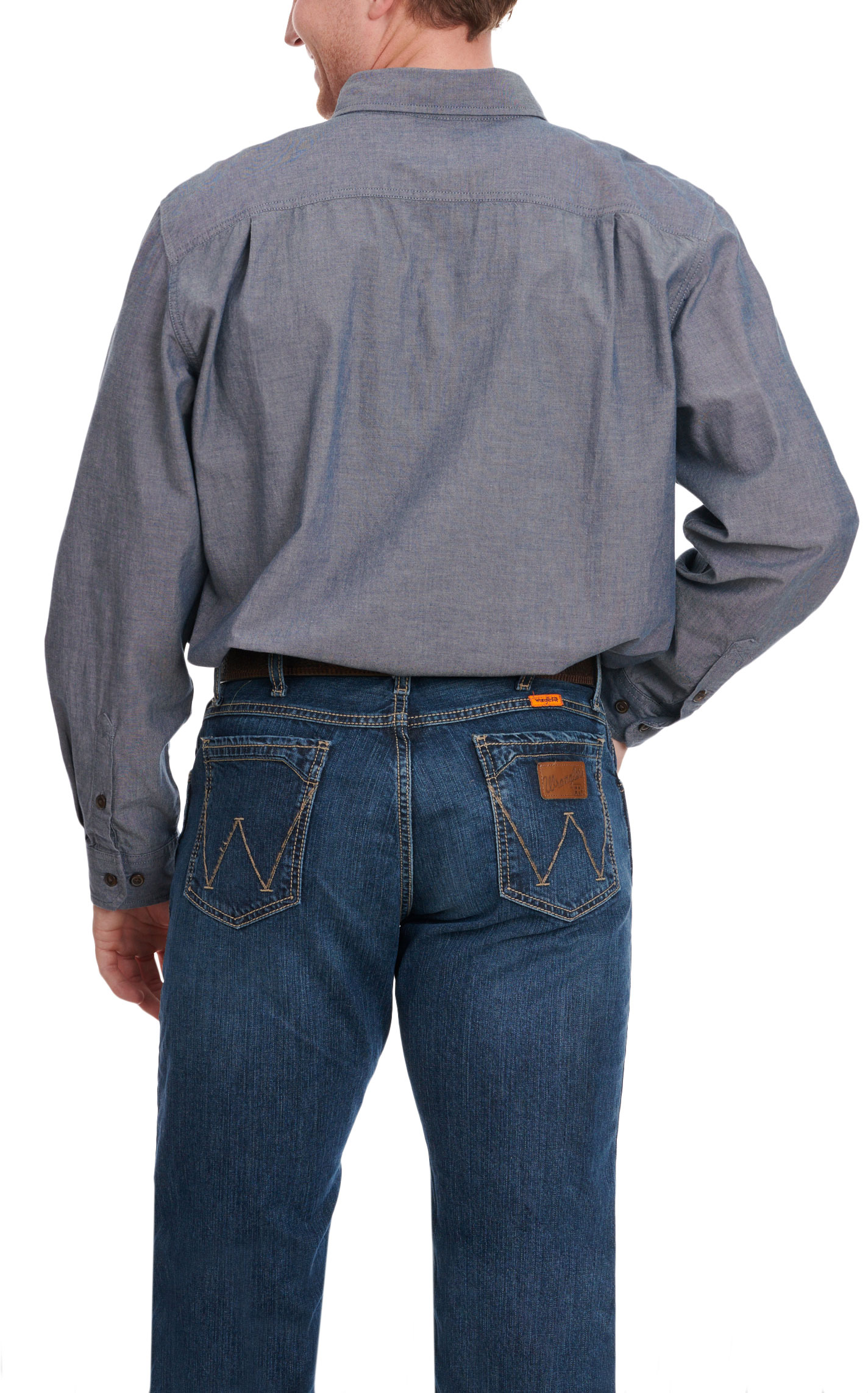 Carhartt Men's Denim Blue Mid-weight Chambray Loose FitLong Sleeve Work Shirt - Image 2