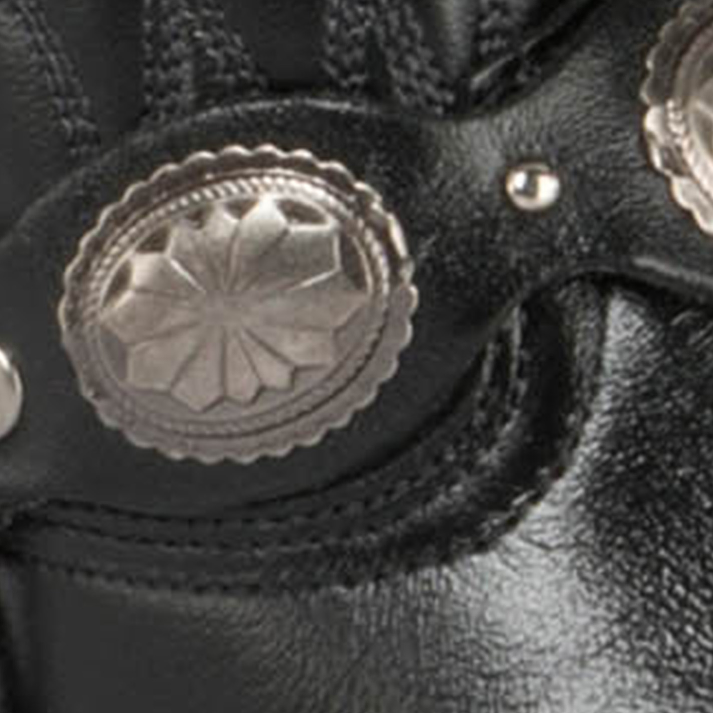 Sage Women's Black with Concho Strap J-Toe Cowboy Boots - Image 1