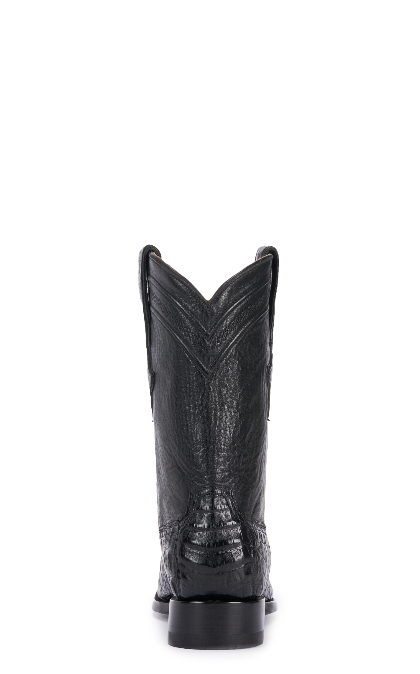 JRC & Sons Men's Shaw Caiman Belly Round Toe Exotic Roper Boot in Black - Image 1