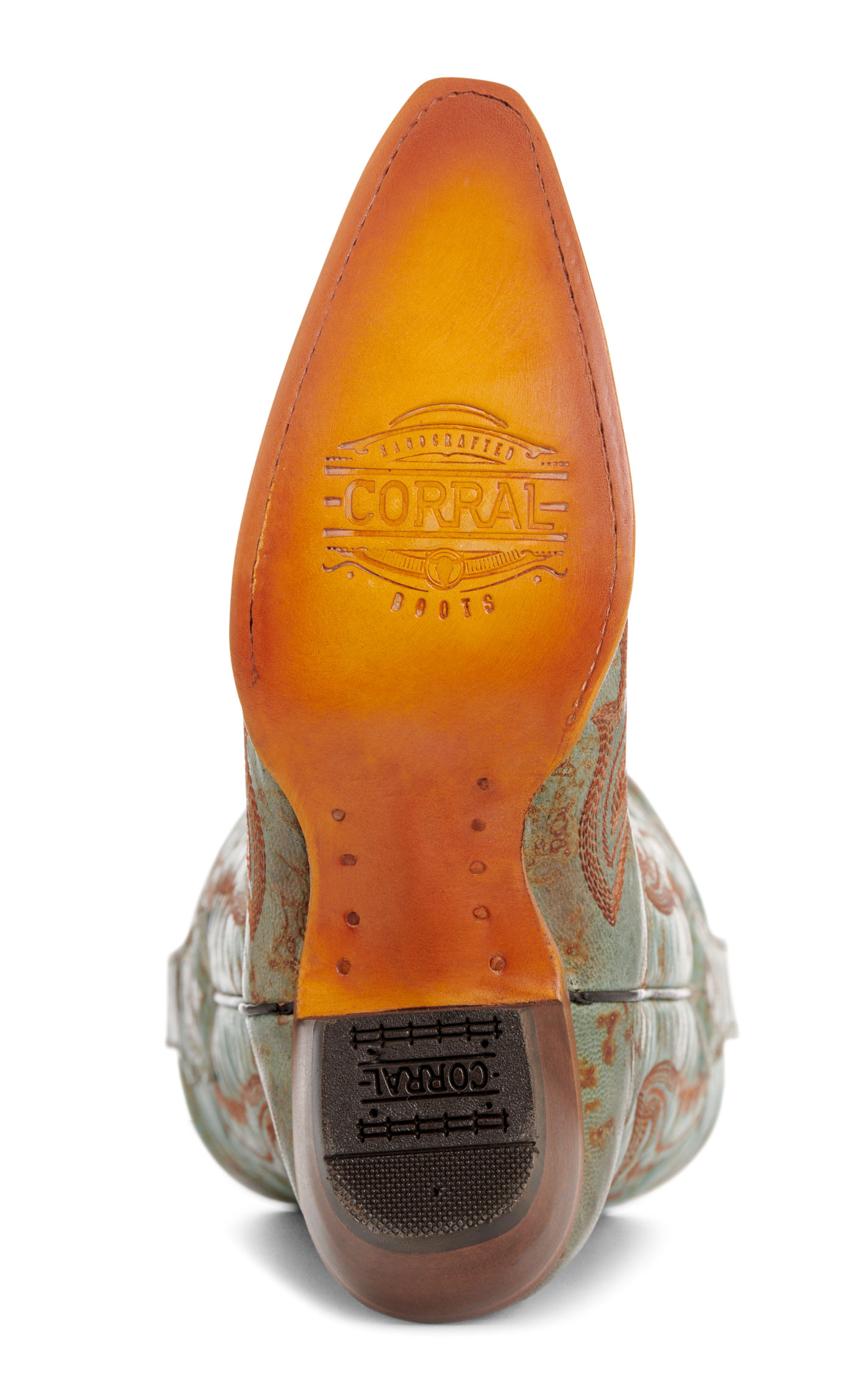 Corral Women's Marbled Turquoise & Rust Stitched Snip Toe Cowboy Boots - Image 1