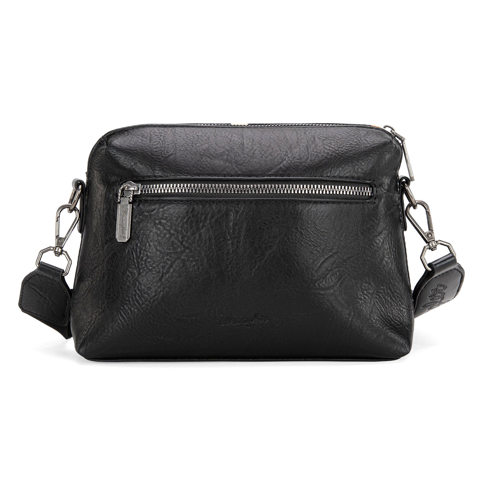 Wrangler Women's Black Woven Aztec Crossbody Bag With Guitar Strap - Image 1