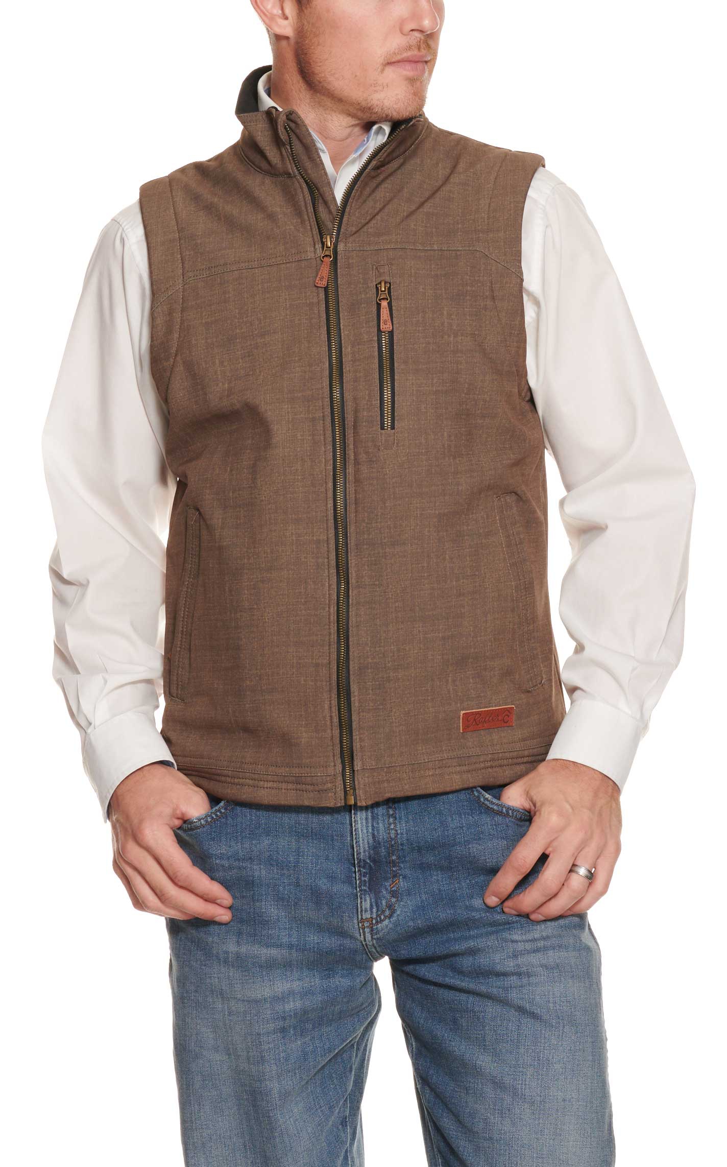 Rafter C Men's Heather Brown Bonded Vest - Image 1