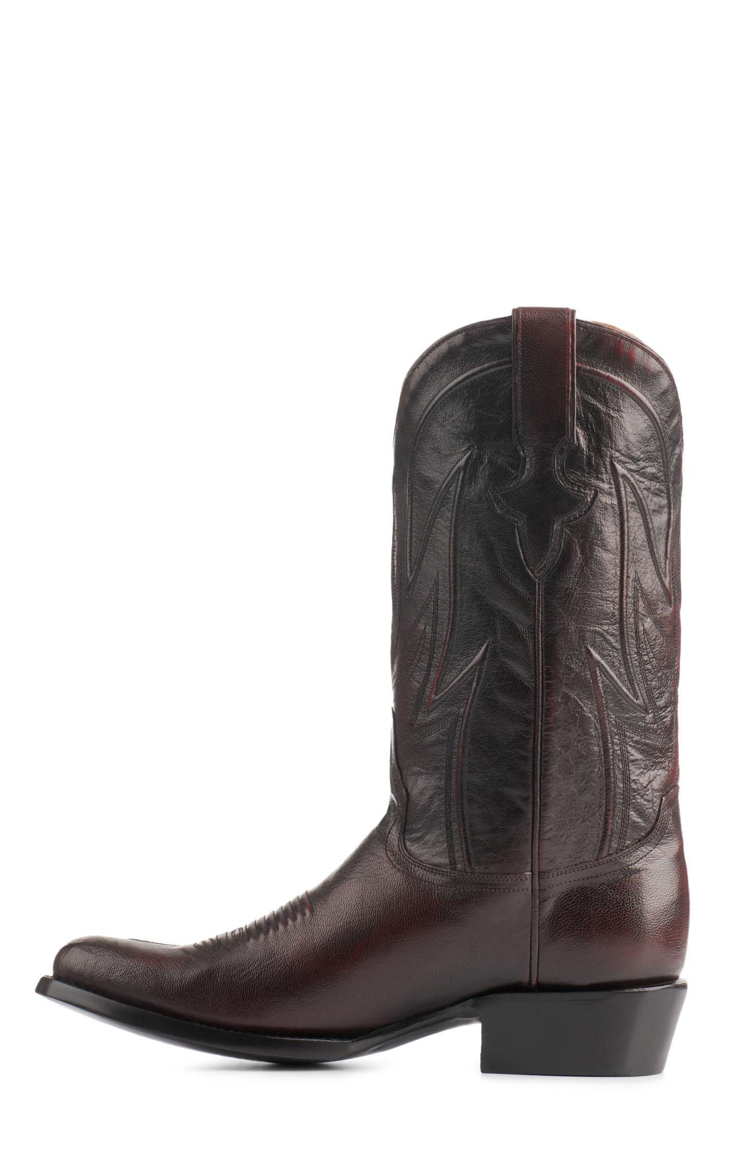 JRC & Sons Men's Creed Brush Off Goat Round Toe Cowboy Boot in Black Cherry - Image 1