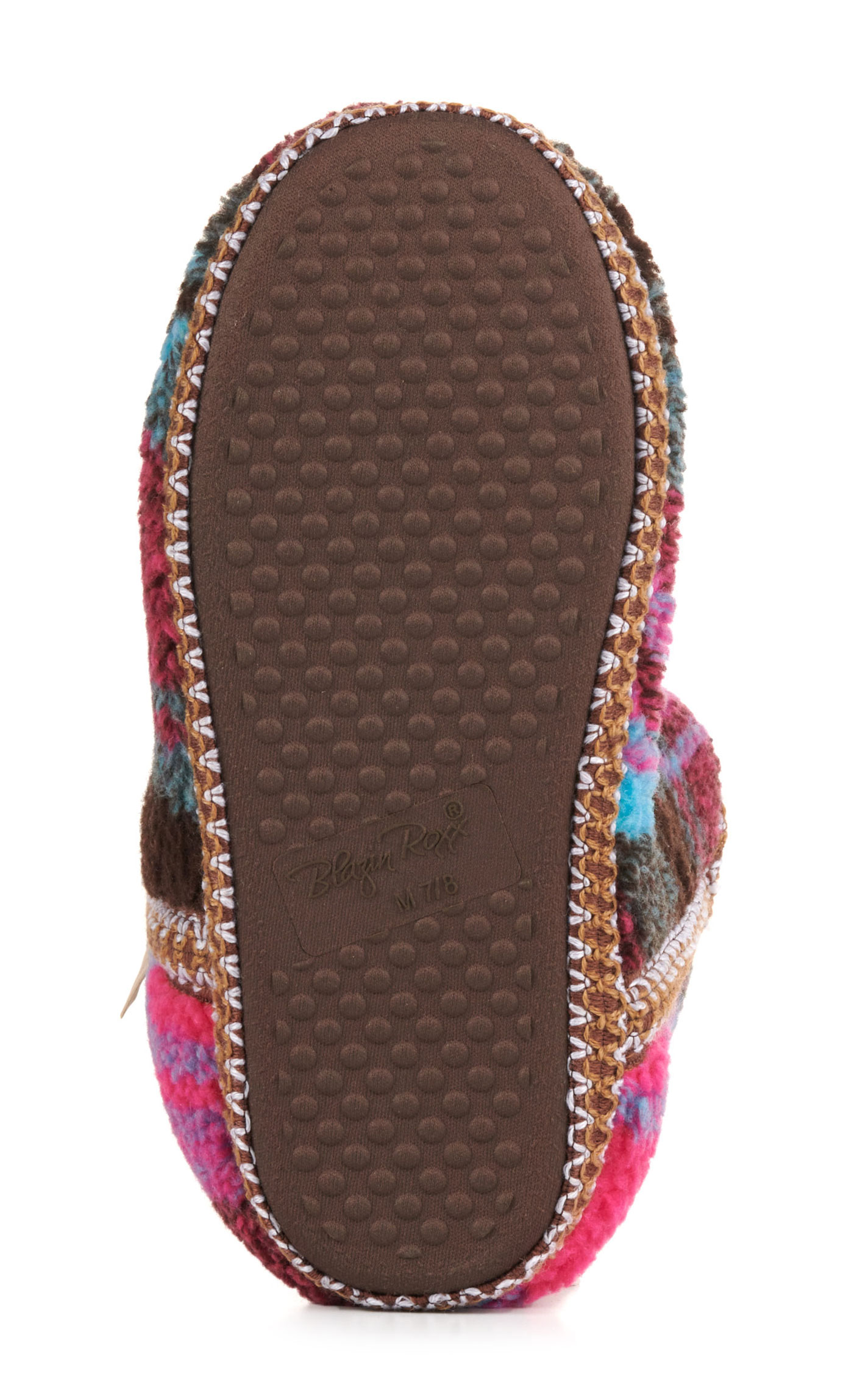 Blazin Roxx Women's Courtney Pink and Turquoise Plaid Bootie Slipper - Image 1