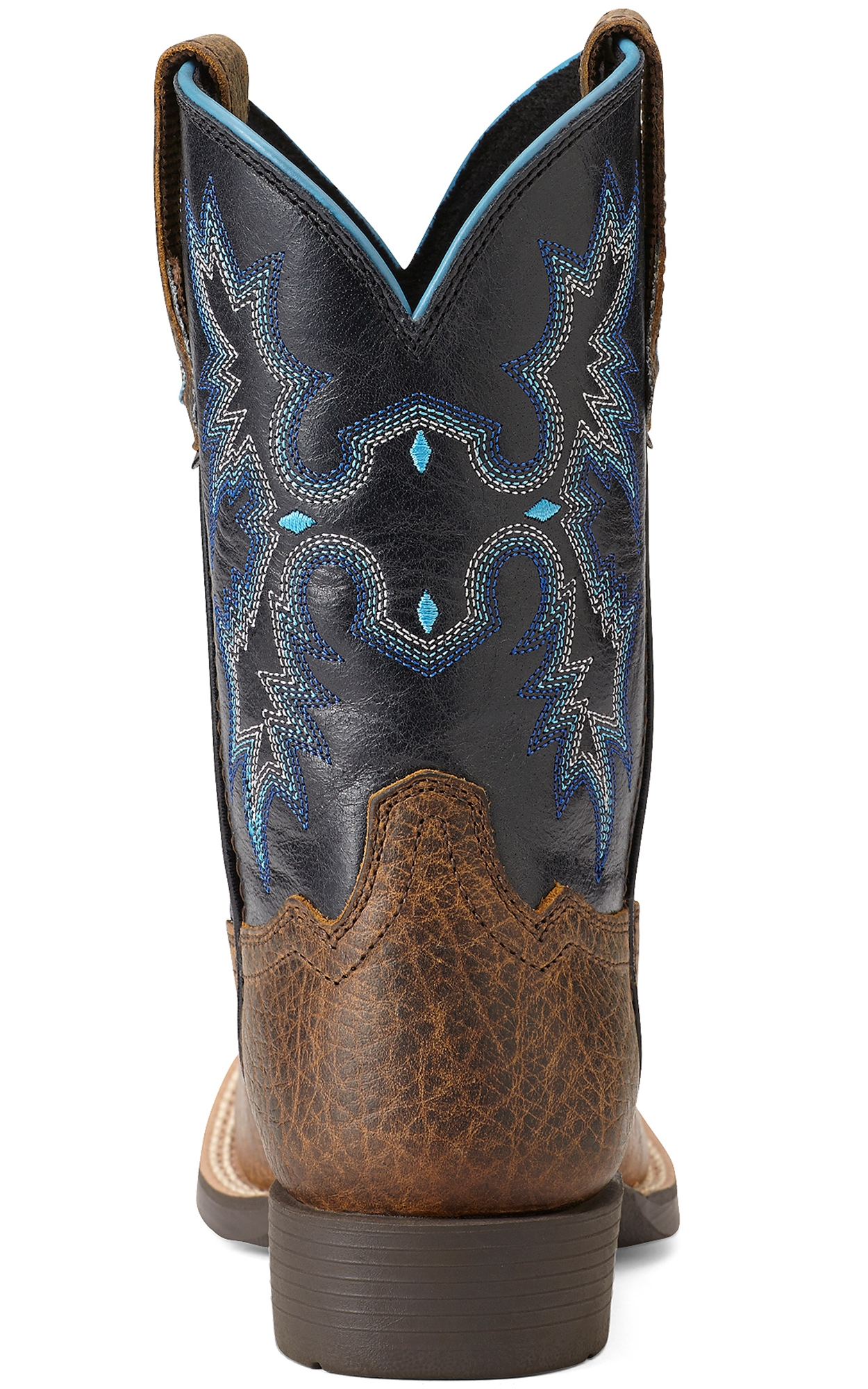 Ariat Kids Tombstone Earth Brown with Black Square Toe Cowboy Boots - Image 1