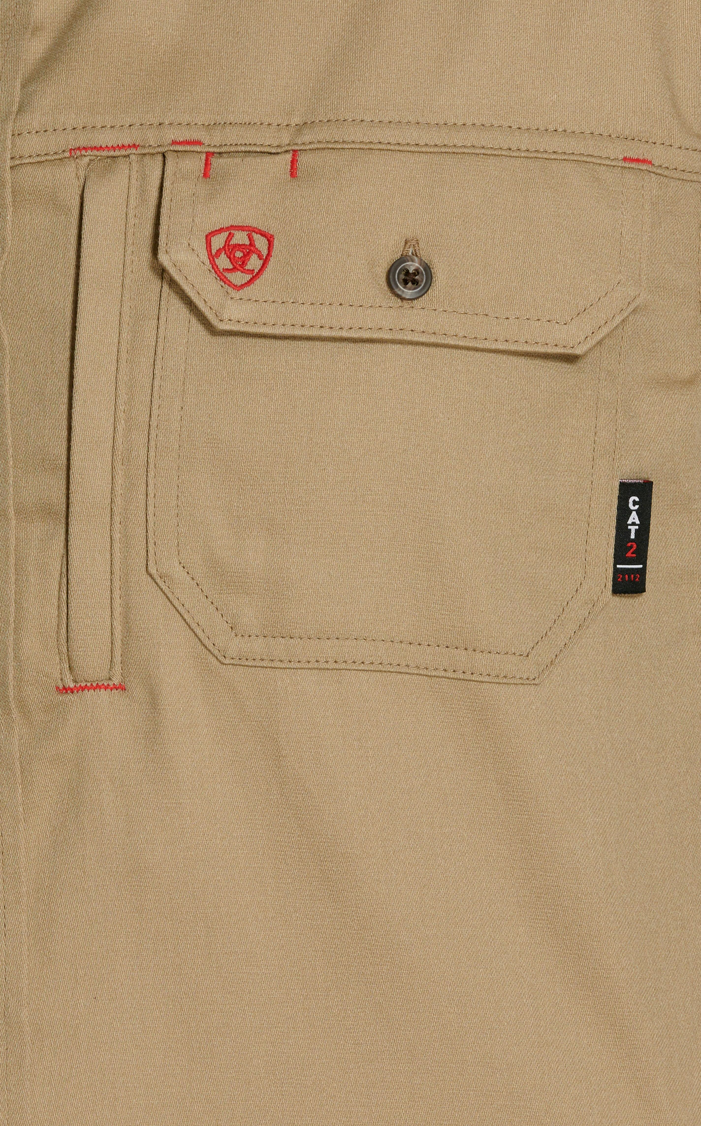 Ariat Men's Khaki Solid Vent FR Work Shirt - Image 1