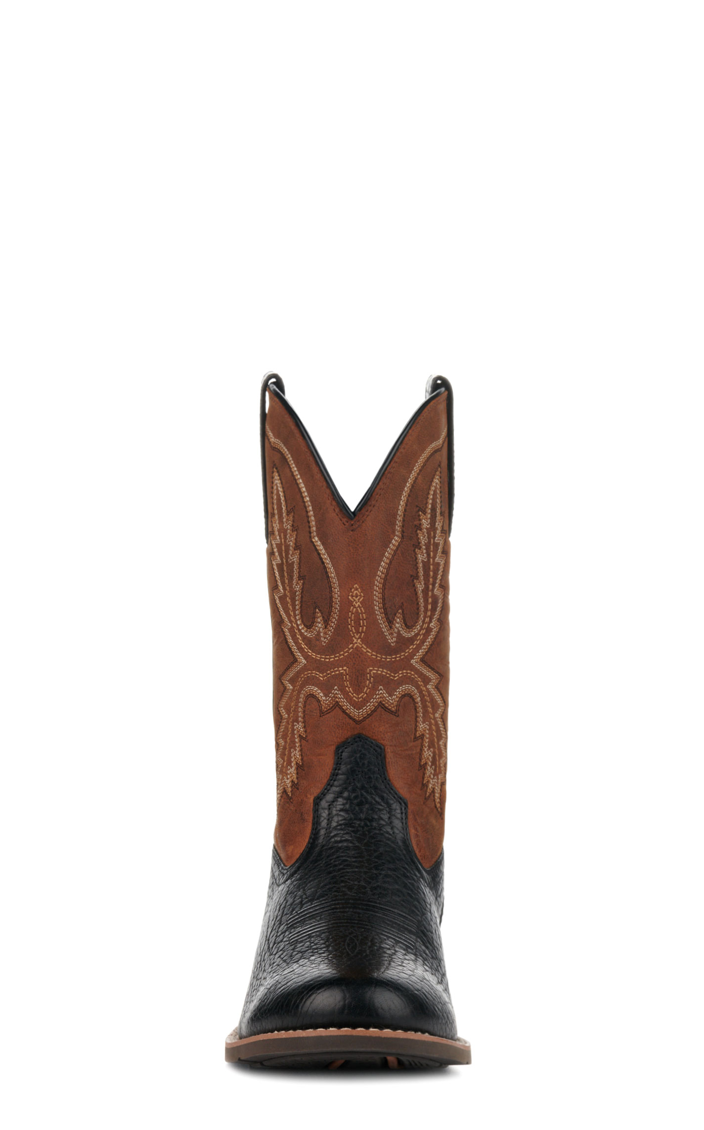 Ariat Men's Sport Stratten Black and Weathered Chestnut Round Toe Cowboy Boots - Image 1