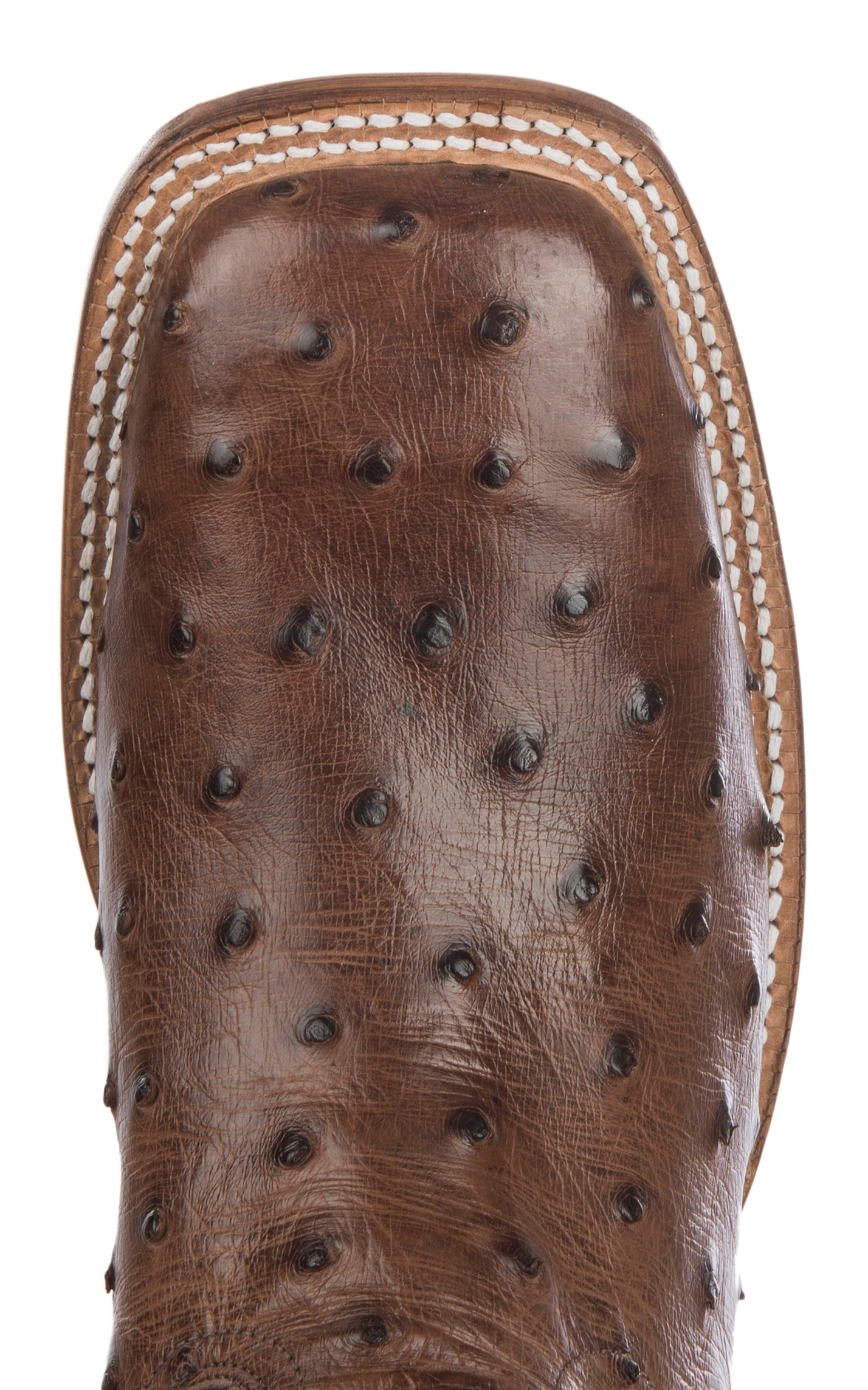 Tony Lama Men's Kango Tobacco and Chocolate Full Quill Ostrich Wide Square Toe Exotic Cowboy Boot - Cavender's Exclusive - Image 1