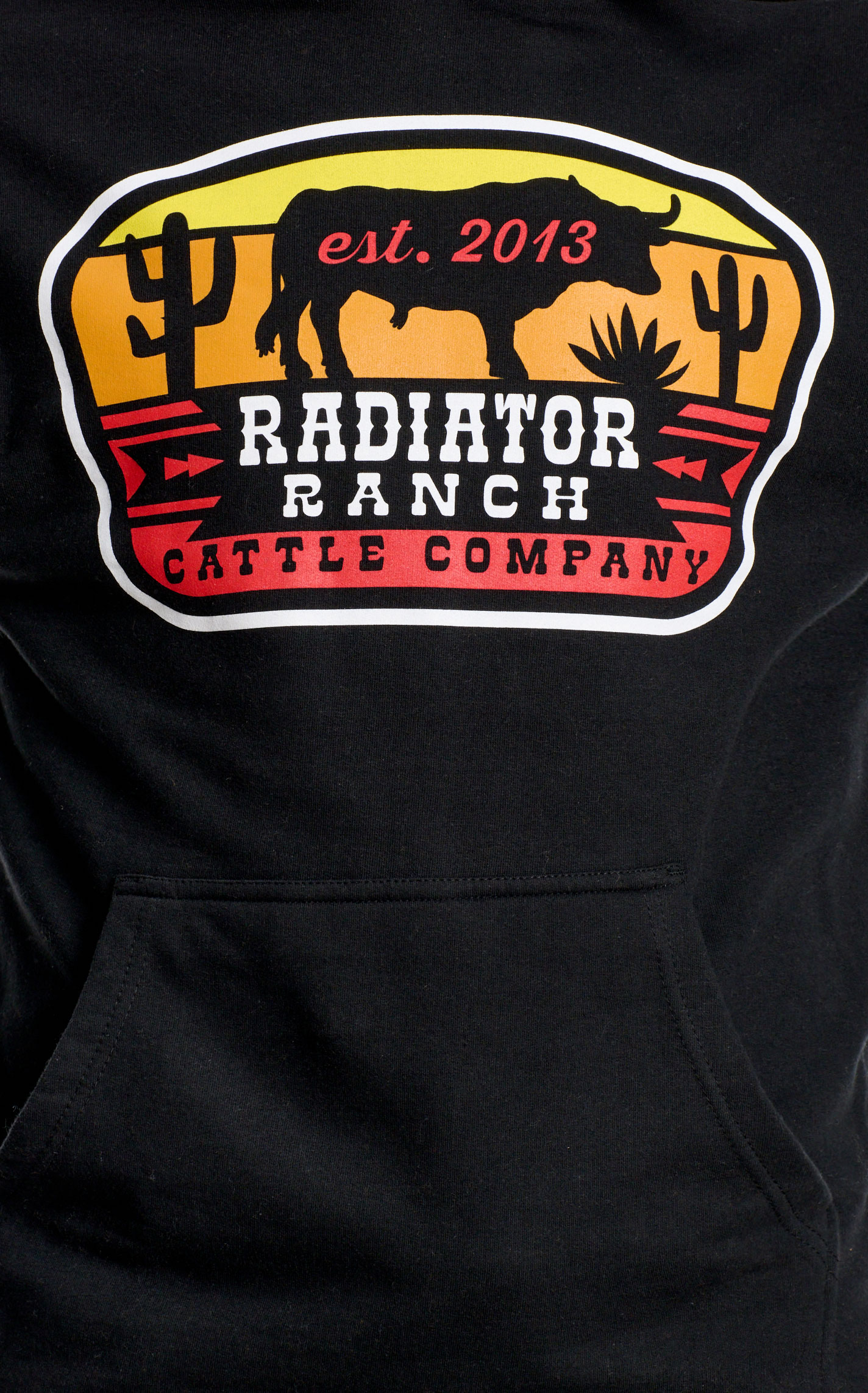Rodeo Time Dale Brisby Black Radiator Ranch Logo Graphic Hoodie - Image 1