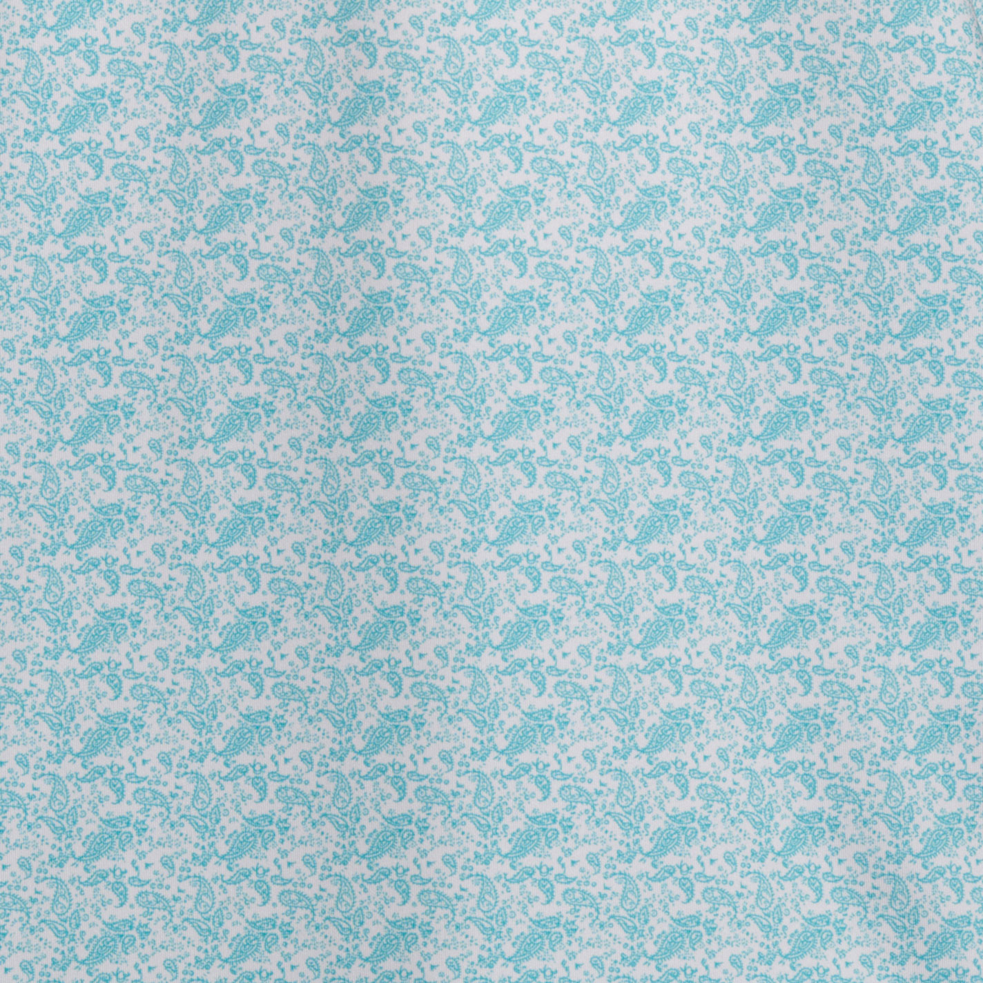 Rafter C Men’s May Turquoise Paisley Print Polo Shirt - Image 1