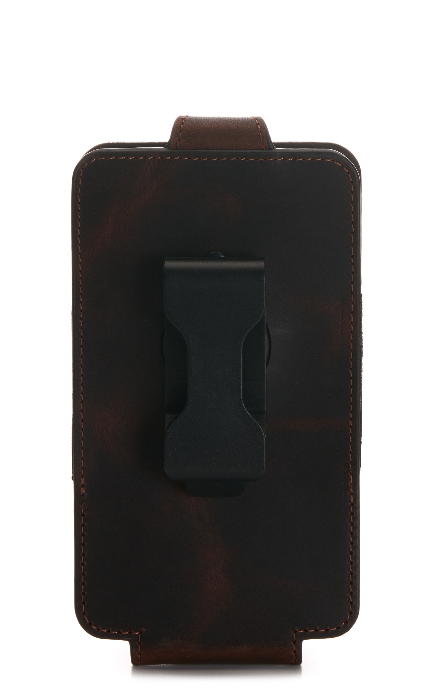 Ariat Dark Brown Leather with Cord Large Clip-On Cell Phone Case - Image 1