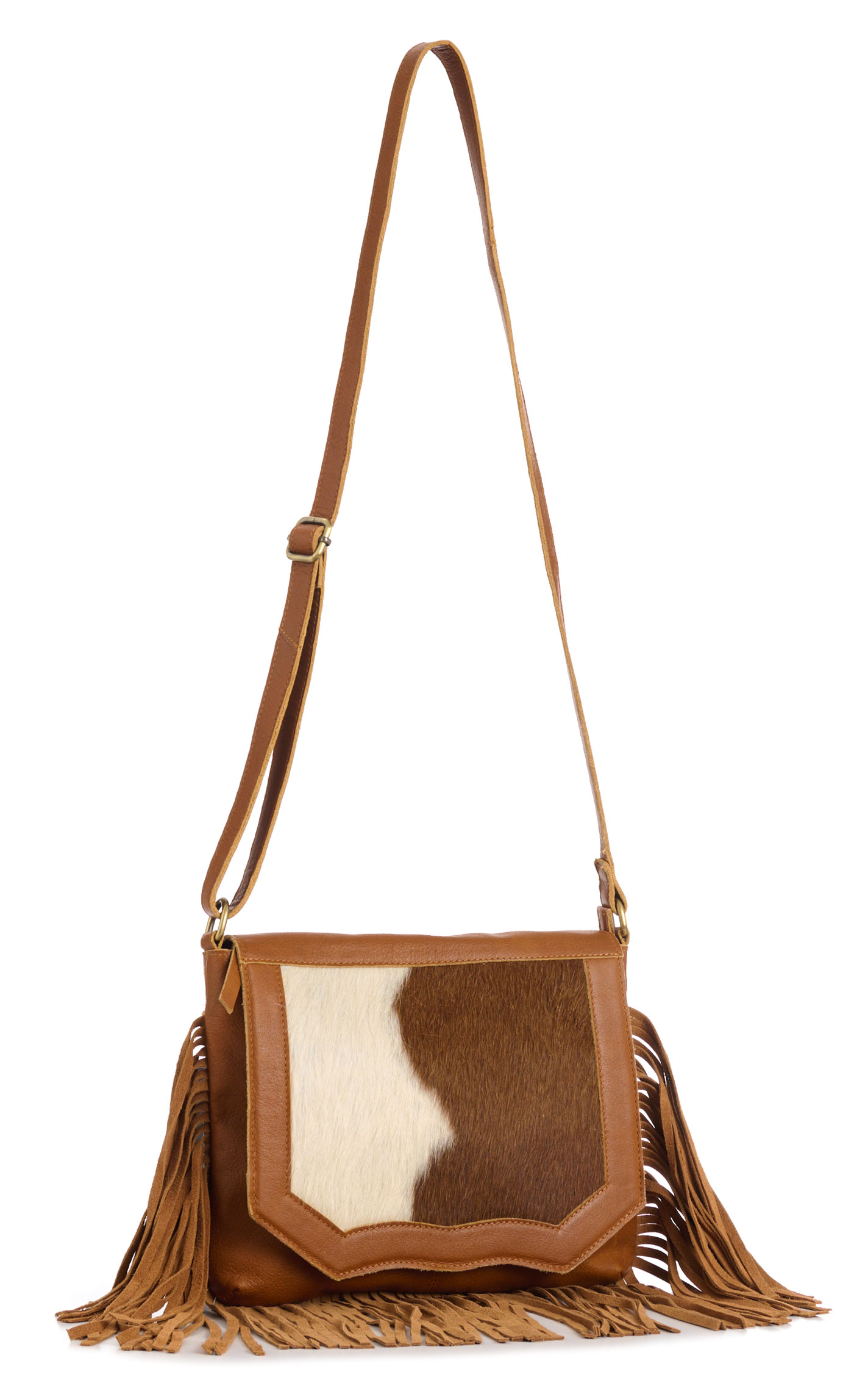 Montana Clothing Co. Cinnamon Hair-On Flap Crossbody Bag - Image 1
