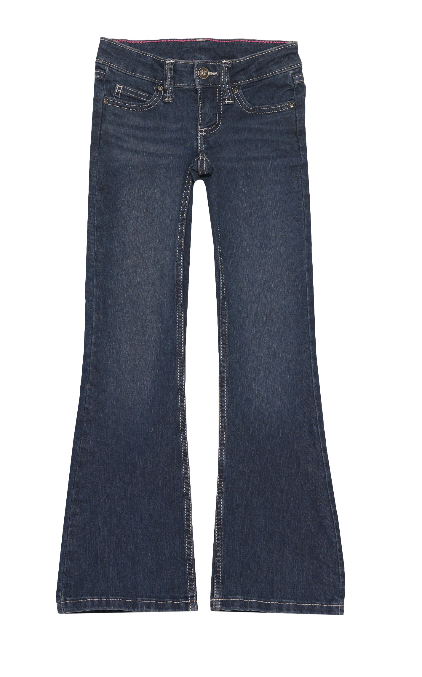Wrangler Girls' Premium Patch Dark Wash Low Rise Boot Cut Jeans - Image 1