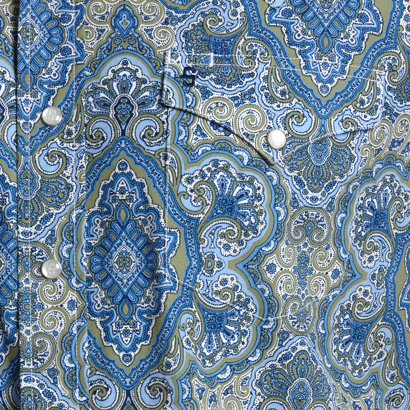 Stetson Men's Medium Blue Paisley Print Shirt - Image 1
