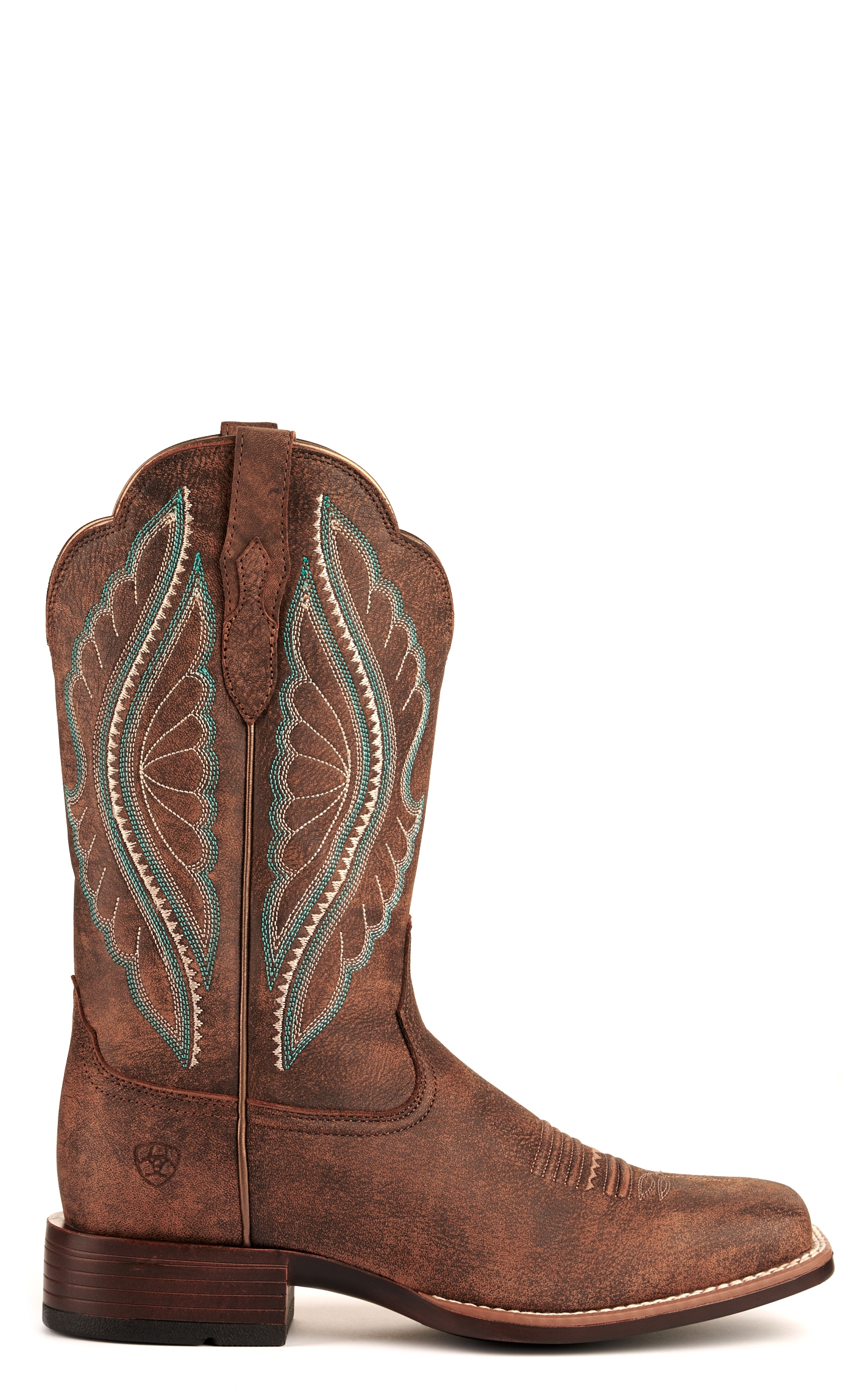 Ariat Women's PrimeTime Tack Room Brown Bantamweight Wide Square Toe Cowboy Boots - Image 1