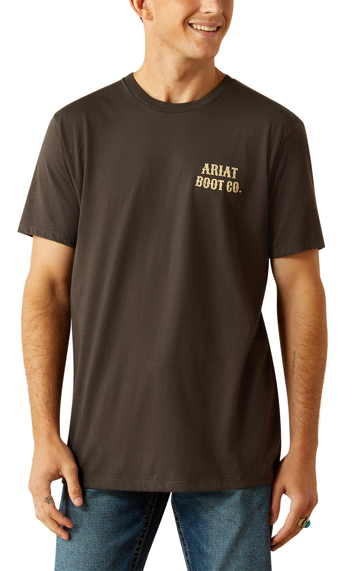 Ariat Men’s Brown Cocky Cowboy Graphic T-Shirt - Image 1
