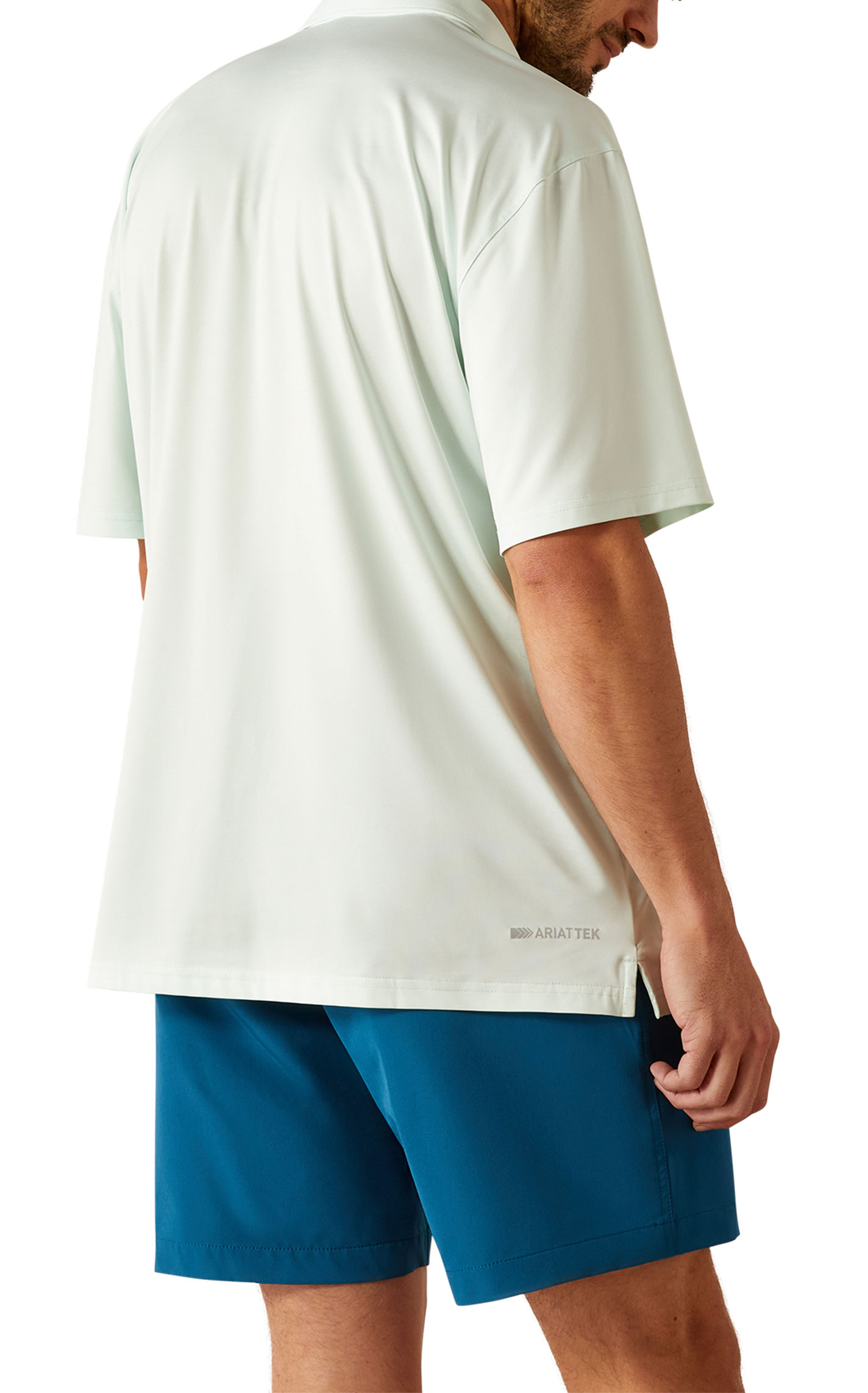 Ariat Men's AriatTEK Charger Pale Sea Green Polo Shirt - Image 1