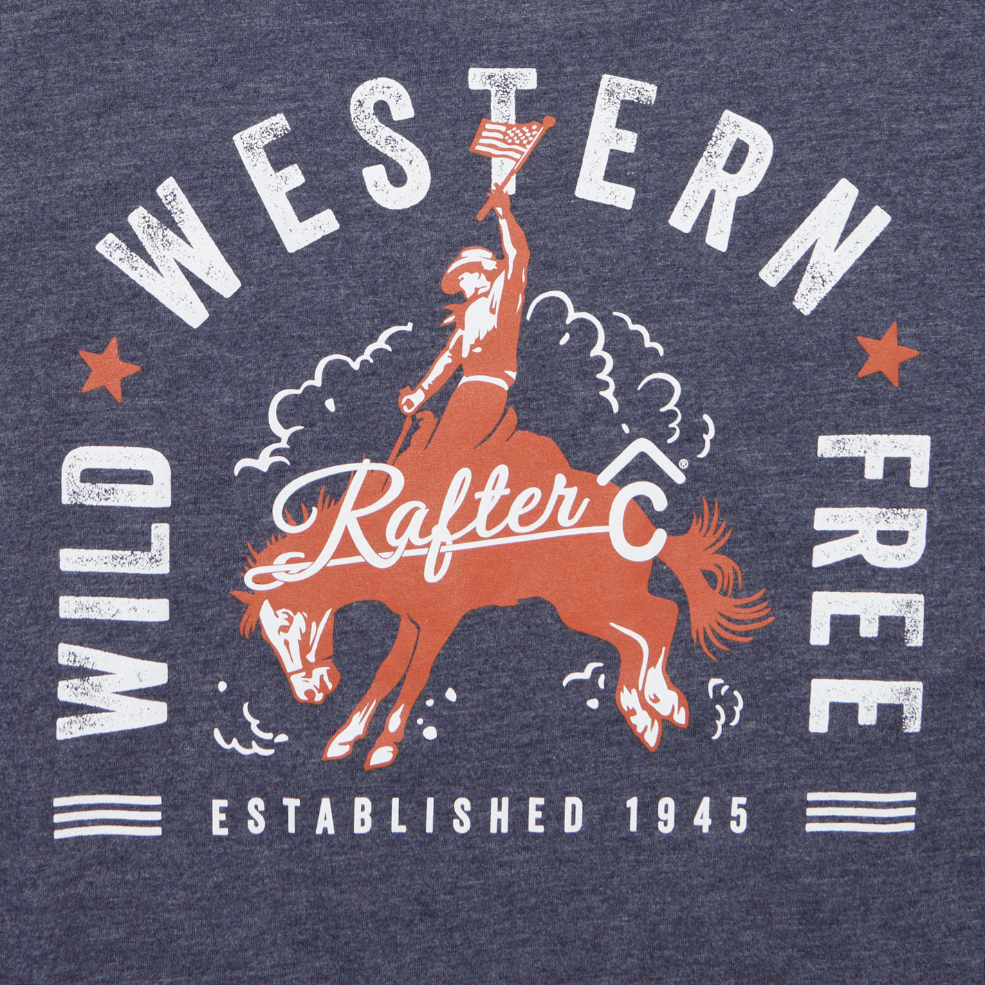 Rafter C Men's Heather Navy Logo T-Shirt - Image 1
