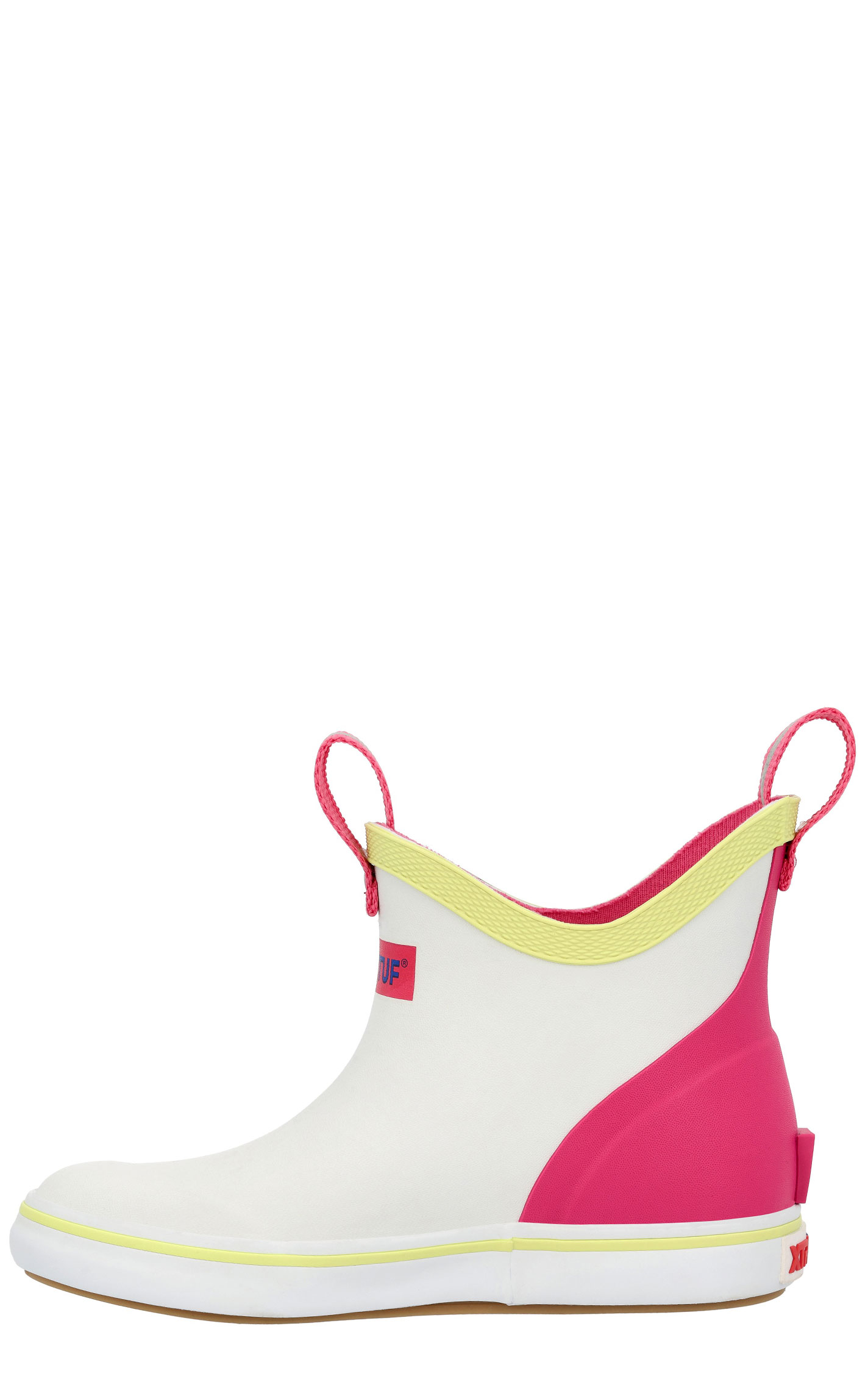 XTRATUF Youth White & Pink Ankle Rubber Deck Boots - Image 1