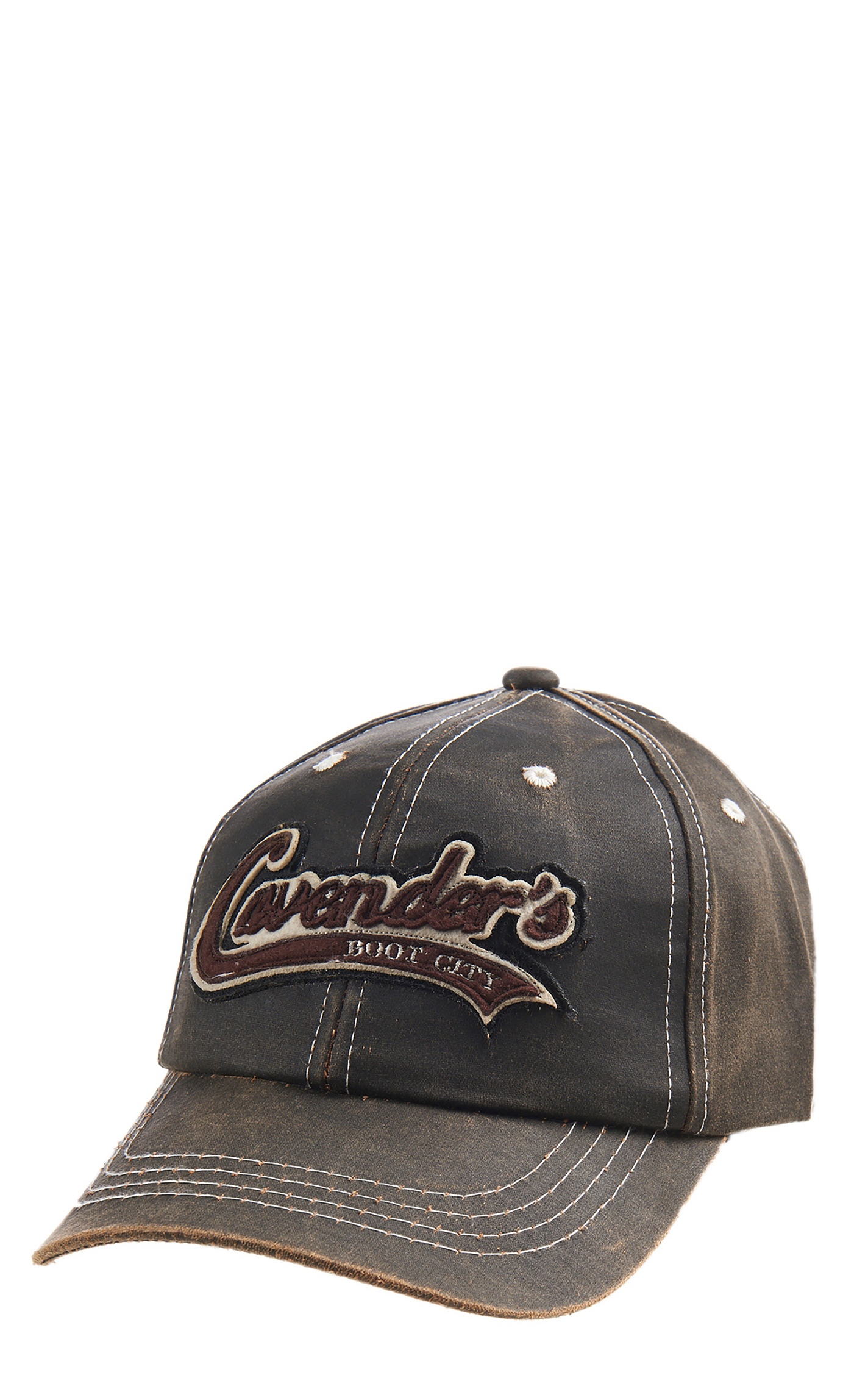 Cavender's Distressed Brown Laser Logo Cap - Image 1