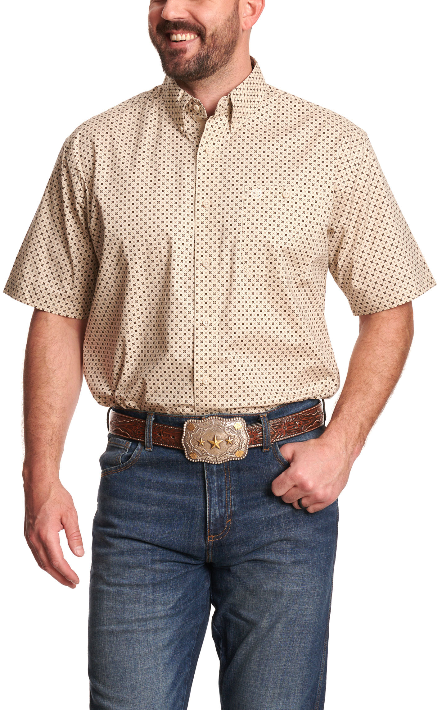 George Strait Stone Geo Print Western Shirt - Image 1