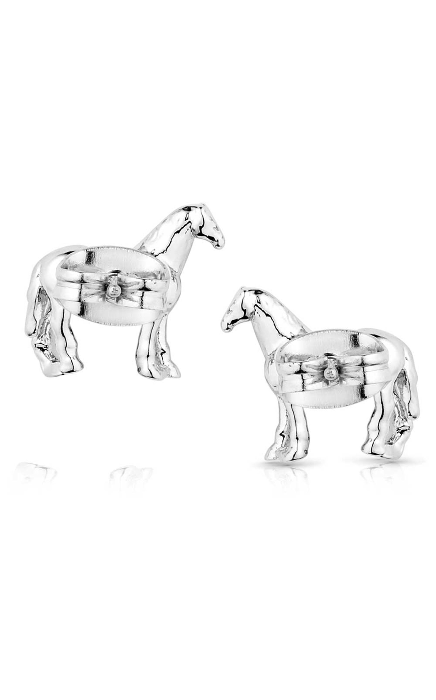 Montana Silversmiths Silver Quarter Horse Earrings - Image 1