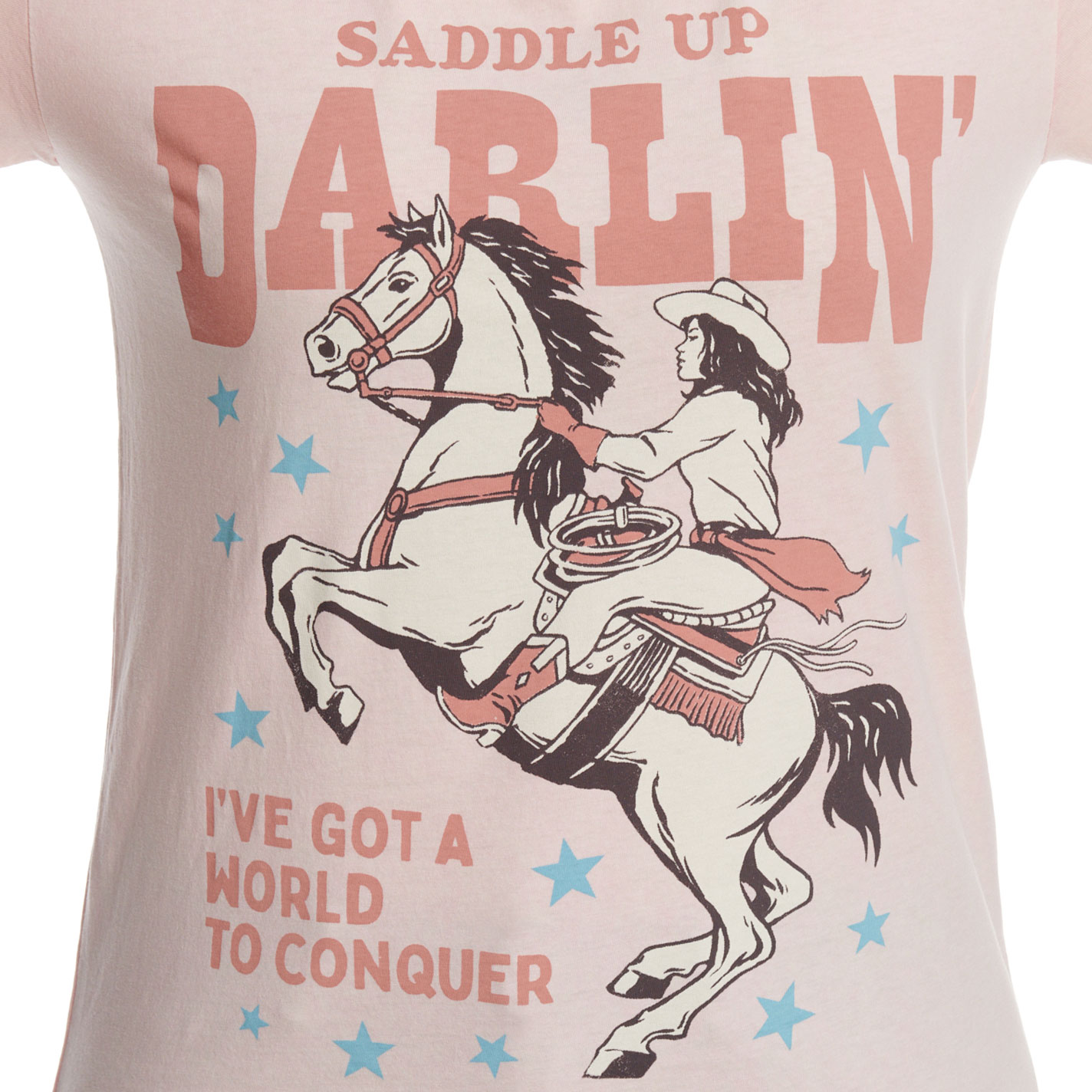 Lotus Fashion Women's Light Pink Saddle Up Darlin' Graphic T-Shirt - Image 1