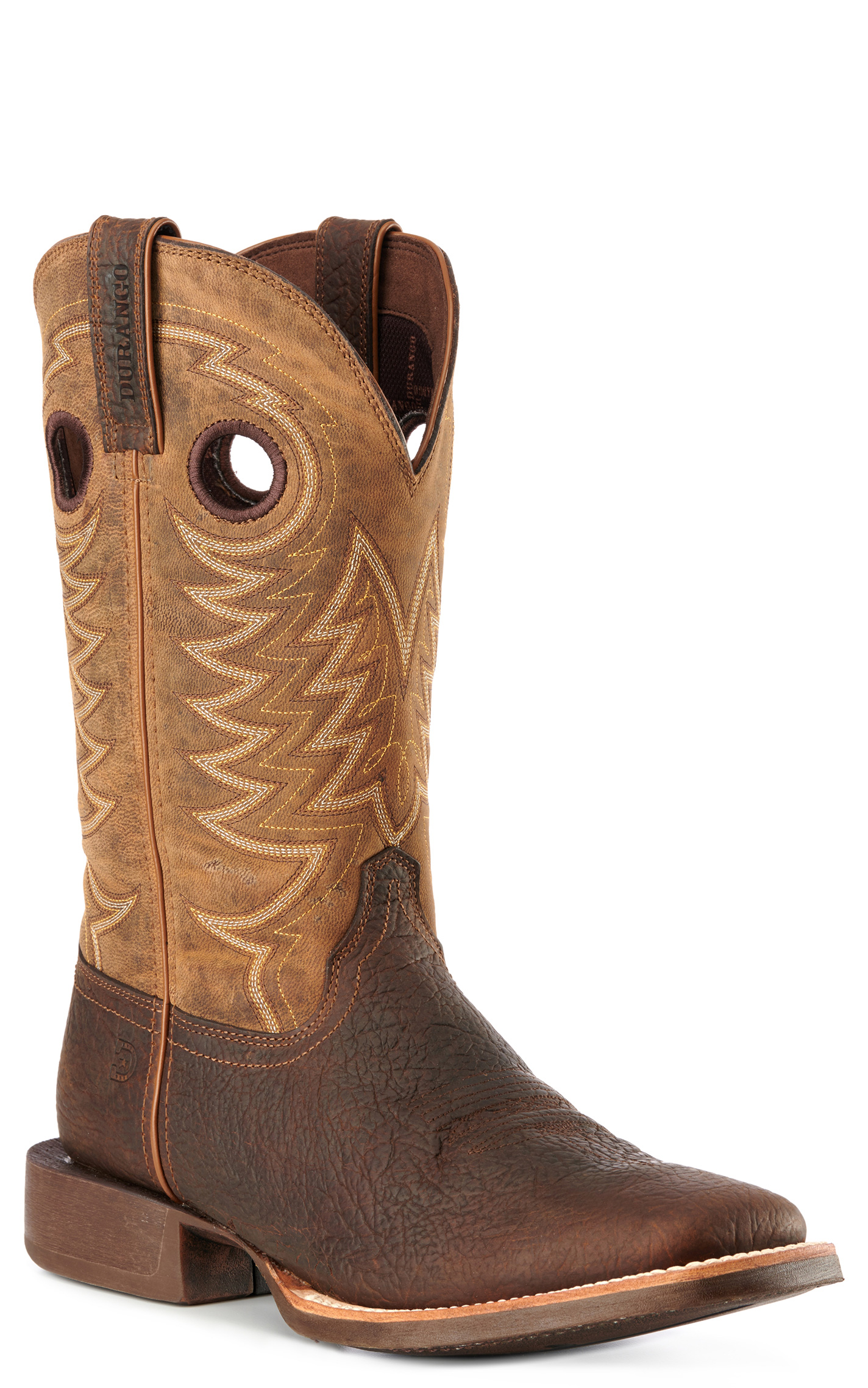 Durango Men's Rebel Pro Brown and Tan Wide Square Toe Cowboy Boots - Image 1