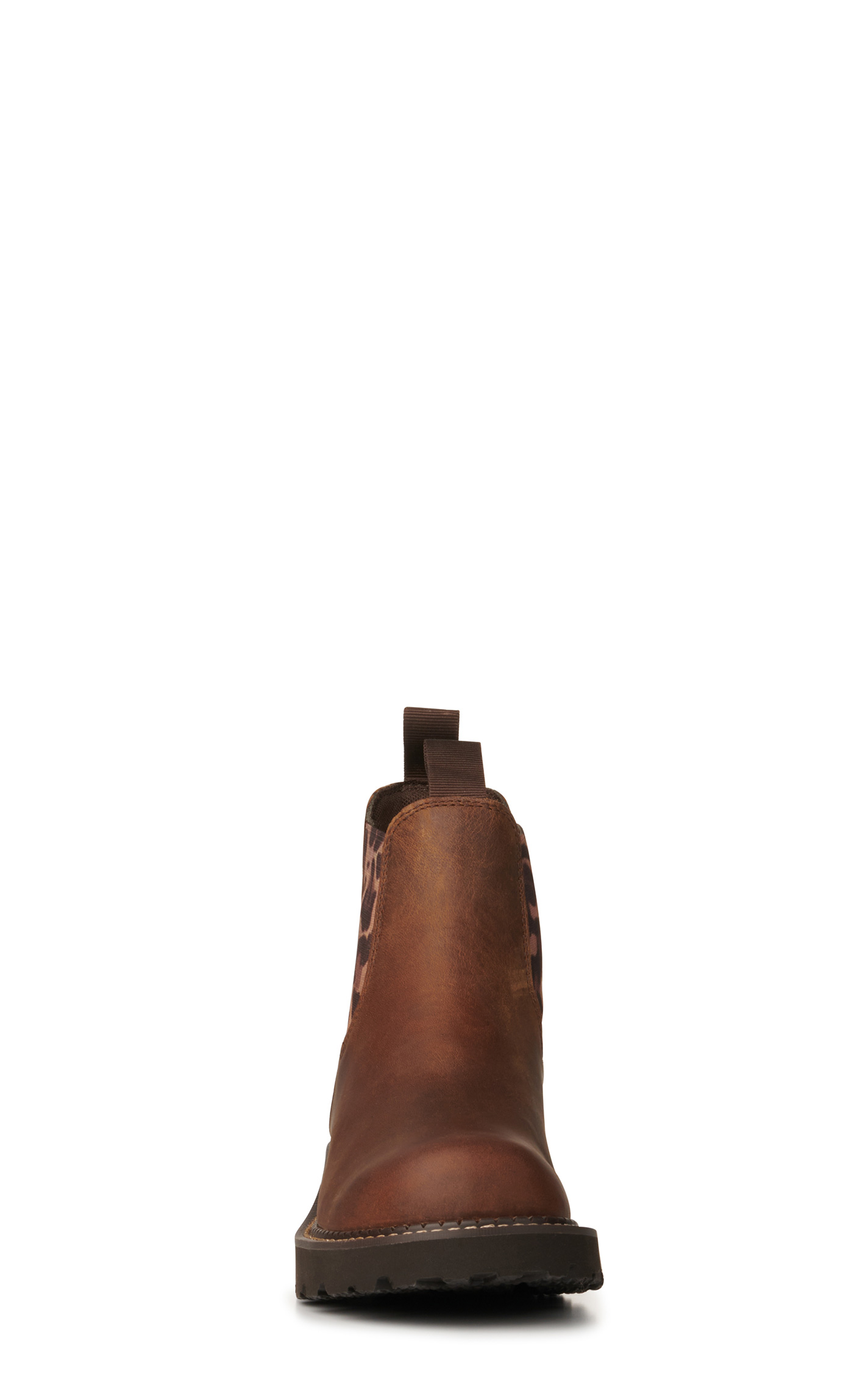 Ariat Women's Fatbaby Twin Gore Tan and Leopard Round Toe Chelsea Boots - Image 1