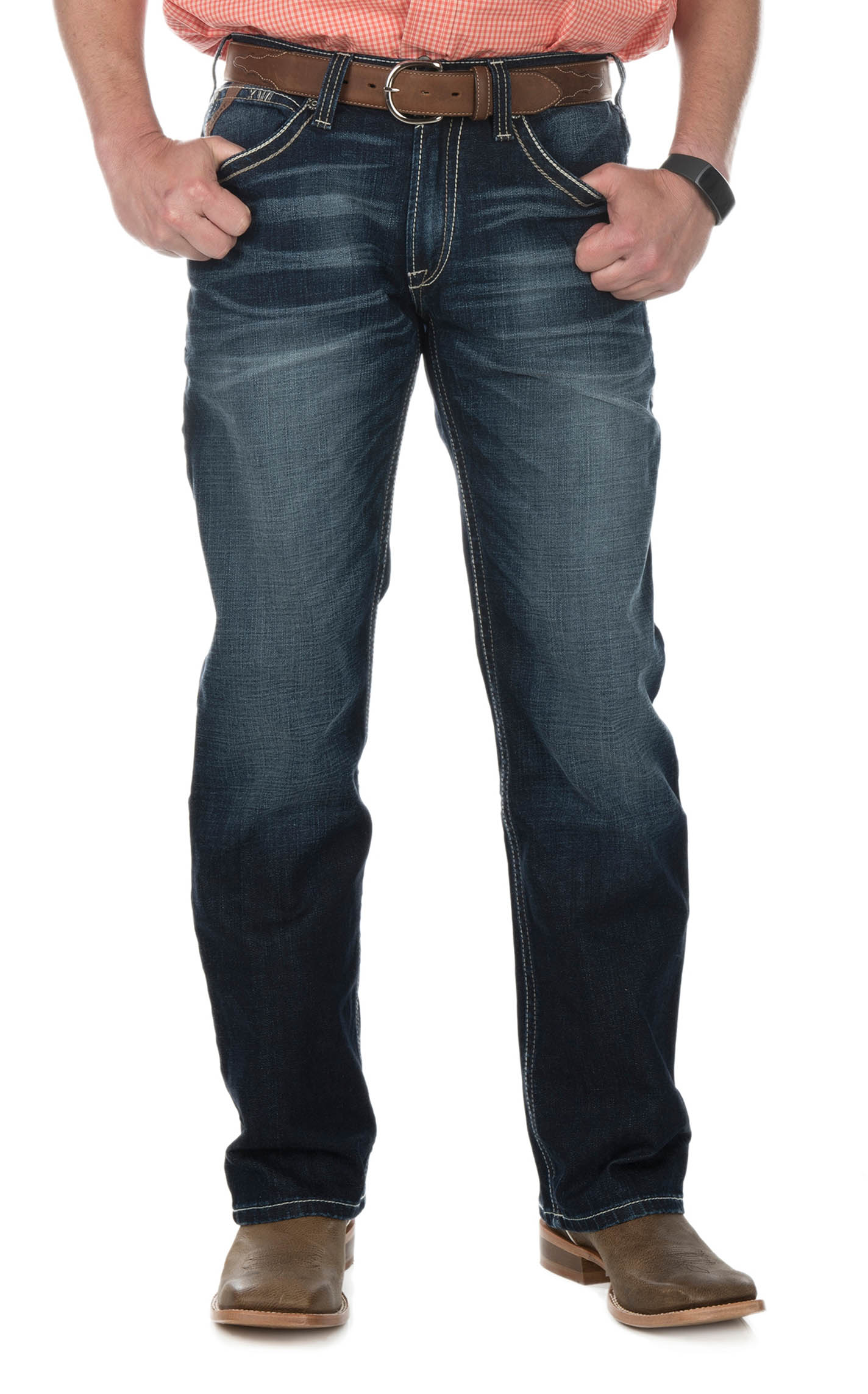 Ariat M4 Adkins Round Up Men's Low Rise Stretch Boot Cut Jeans - Image 1