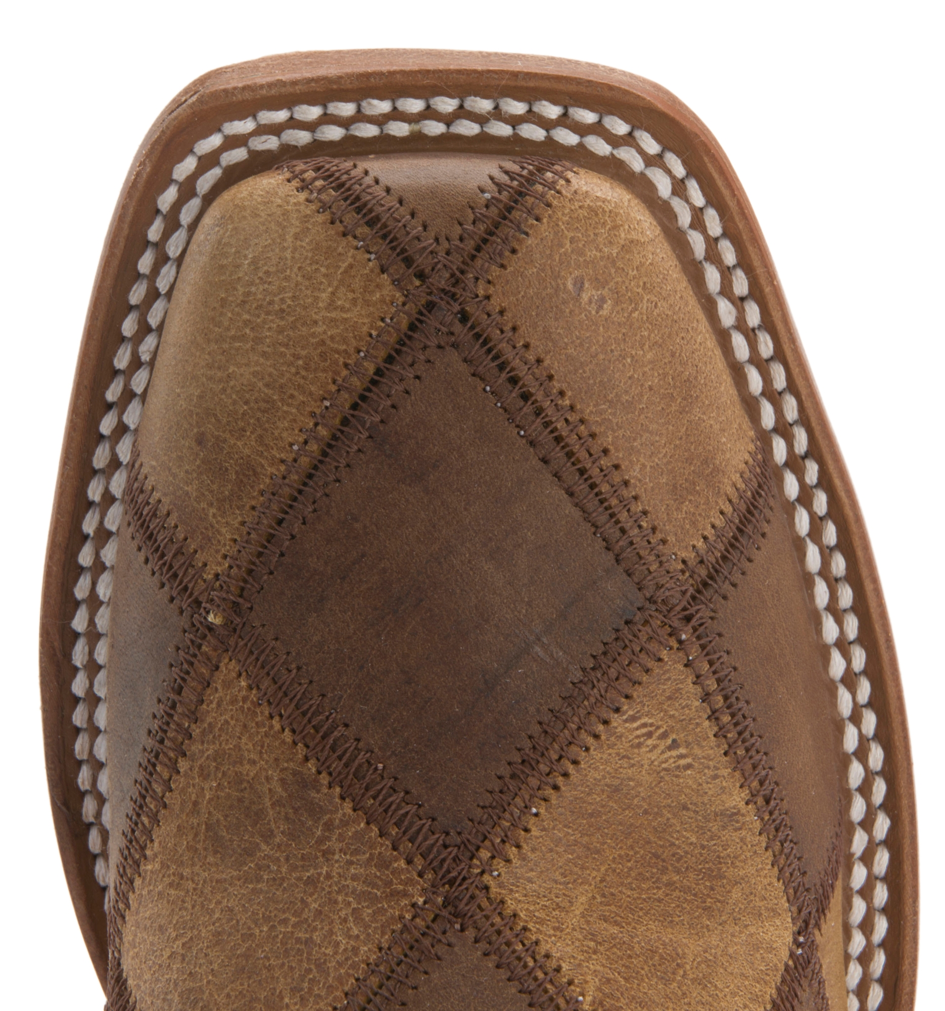 Anderson Bean Youth Macie Bean Brown & Tan Patchwork Square Toe Cowboy Boots - Image 1