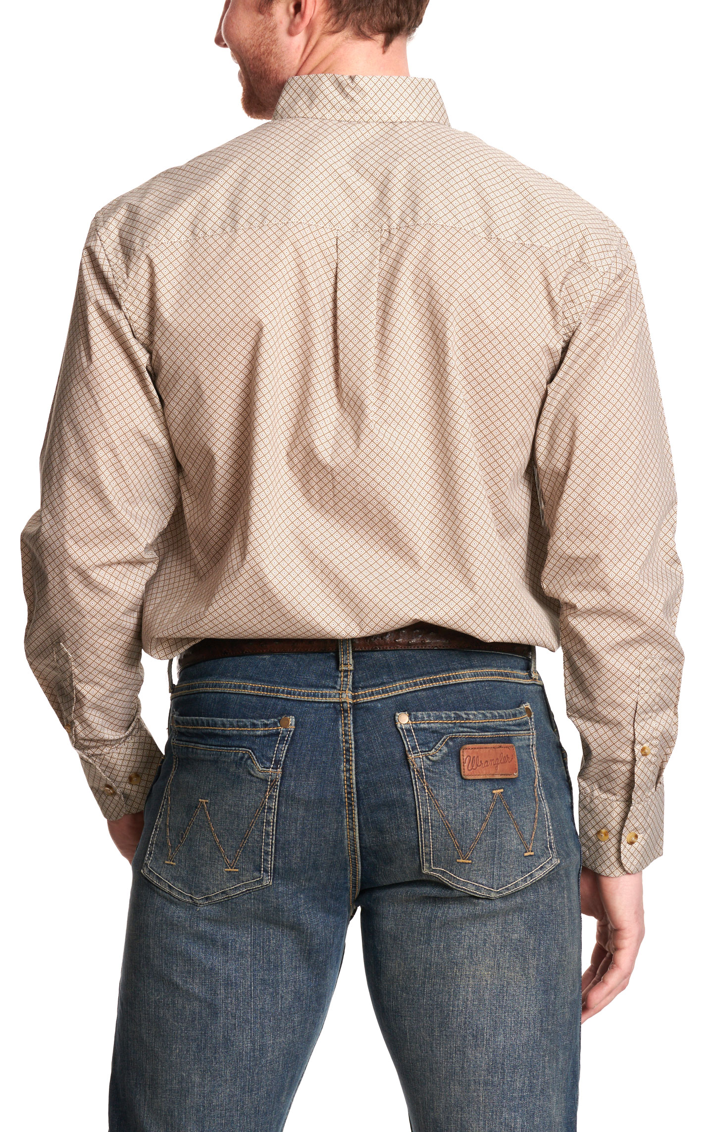 Wrangler Men's Classic Taupe Geo Western Shirt - Image 1
