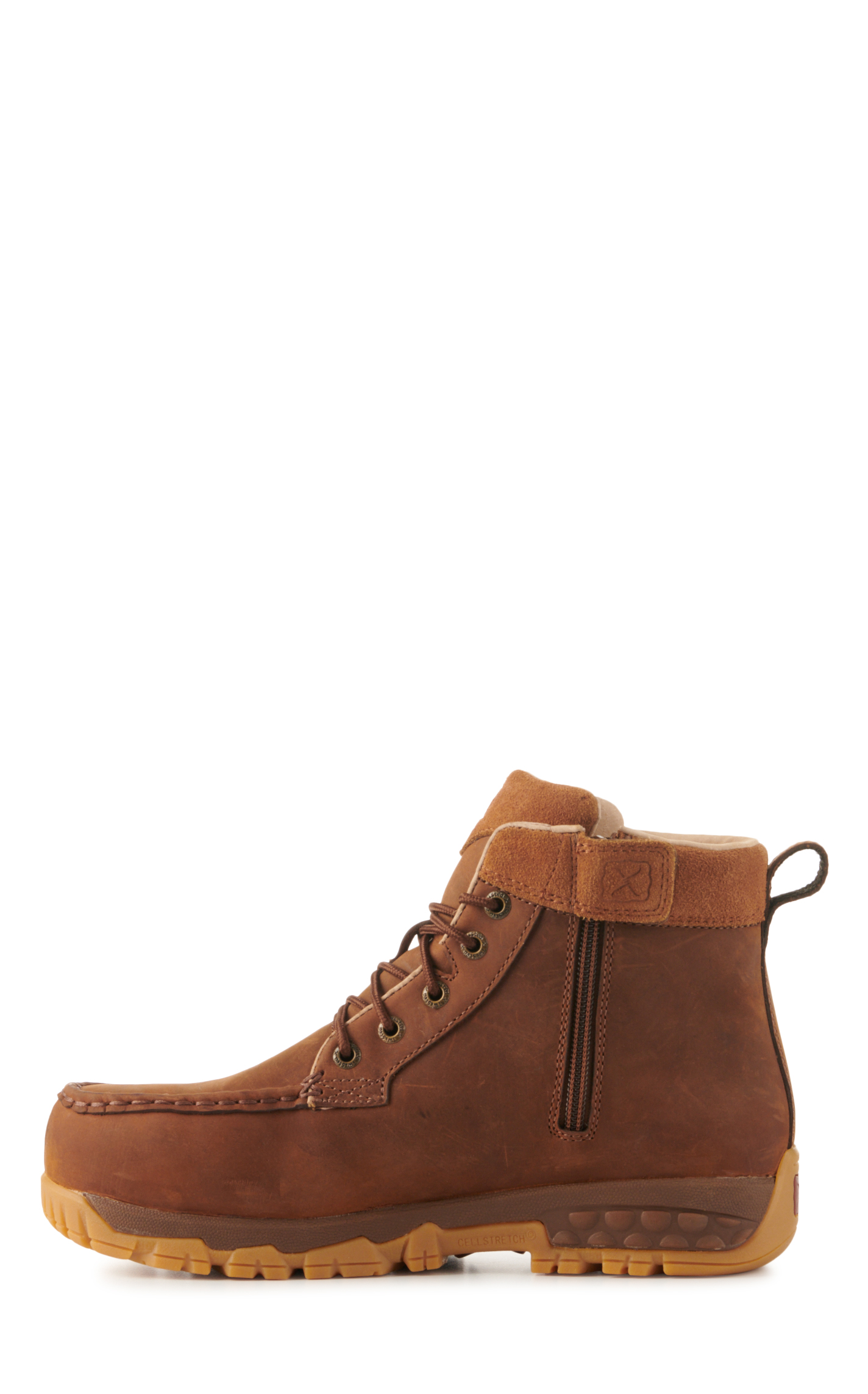 Twisted X Women's Oiled Saddle Cell Stretch Moc Steel Toe Lace Up Work Boots - Image 1