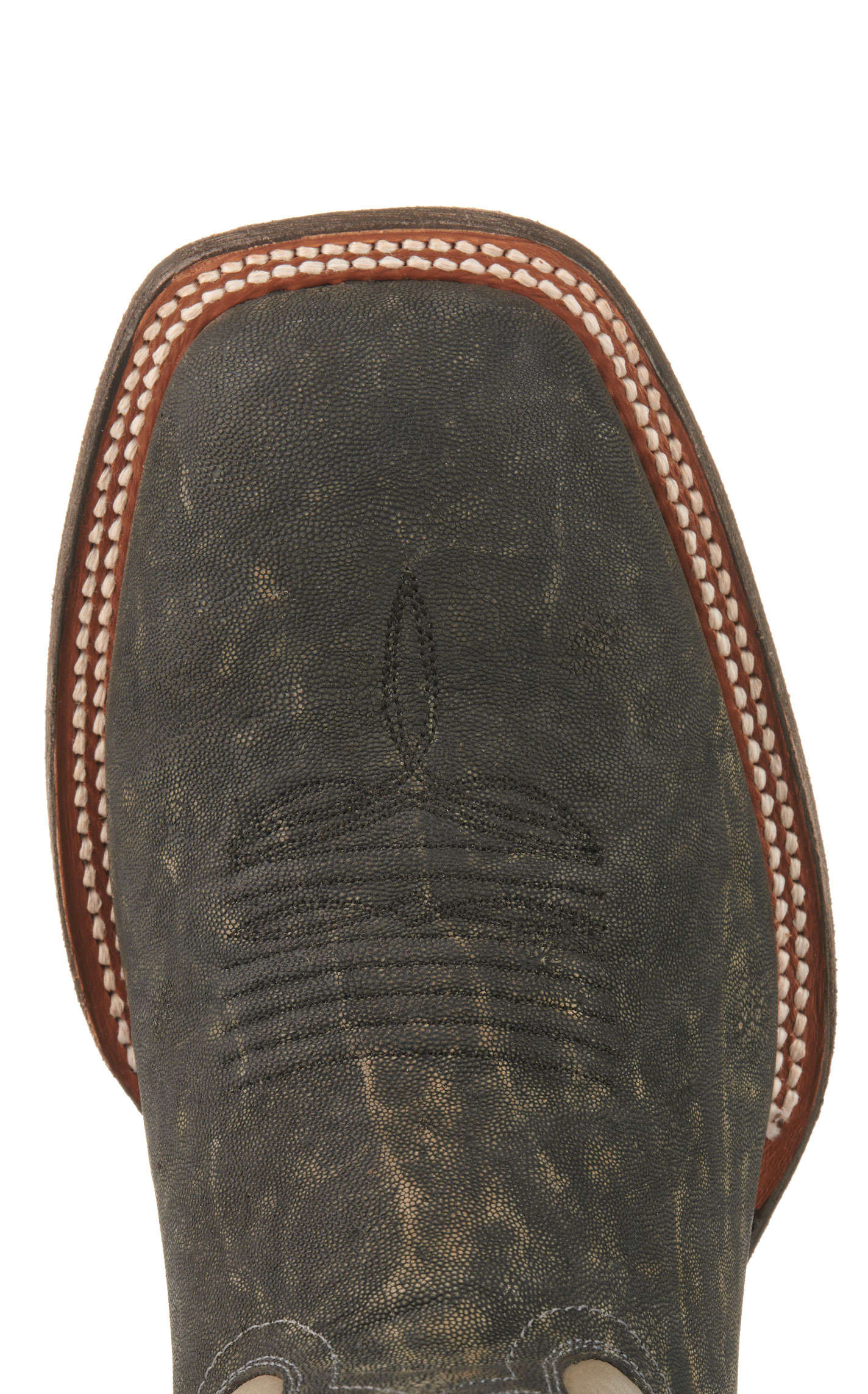 Cavender's Men's Endurance Gray and Dark Gray Elephant Wide Square Toe Exotic Cowboy Boots - Image 1