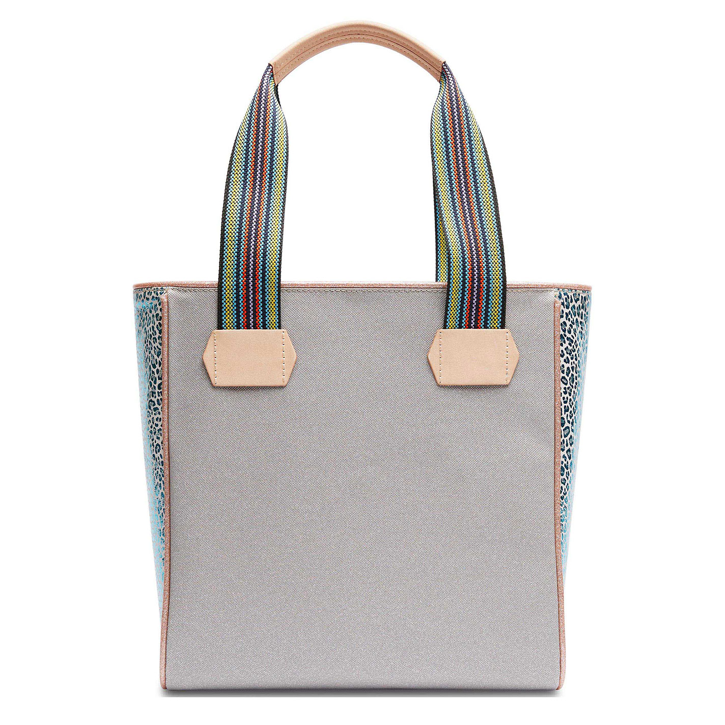 Consuela Tink Floral Embroidered Silver Classic Tote - Image 1